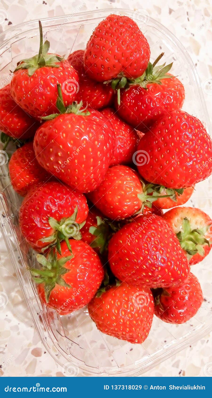 Fresh Juicy Strawberries Close-up. View from Above. Stock Image - Image ...