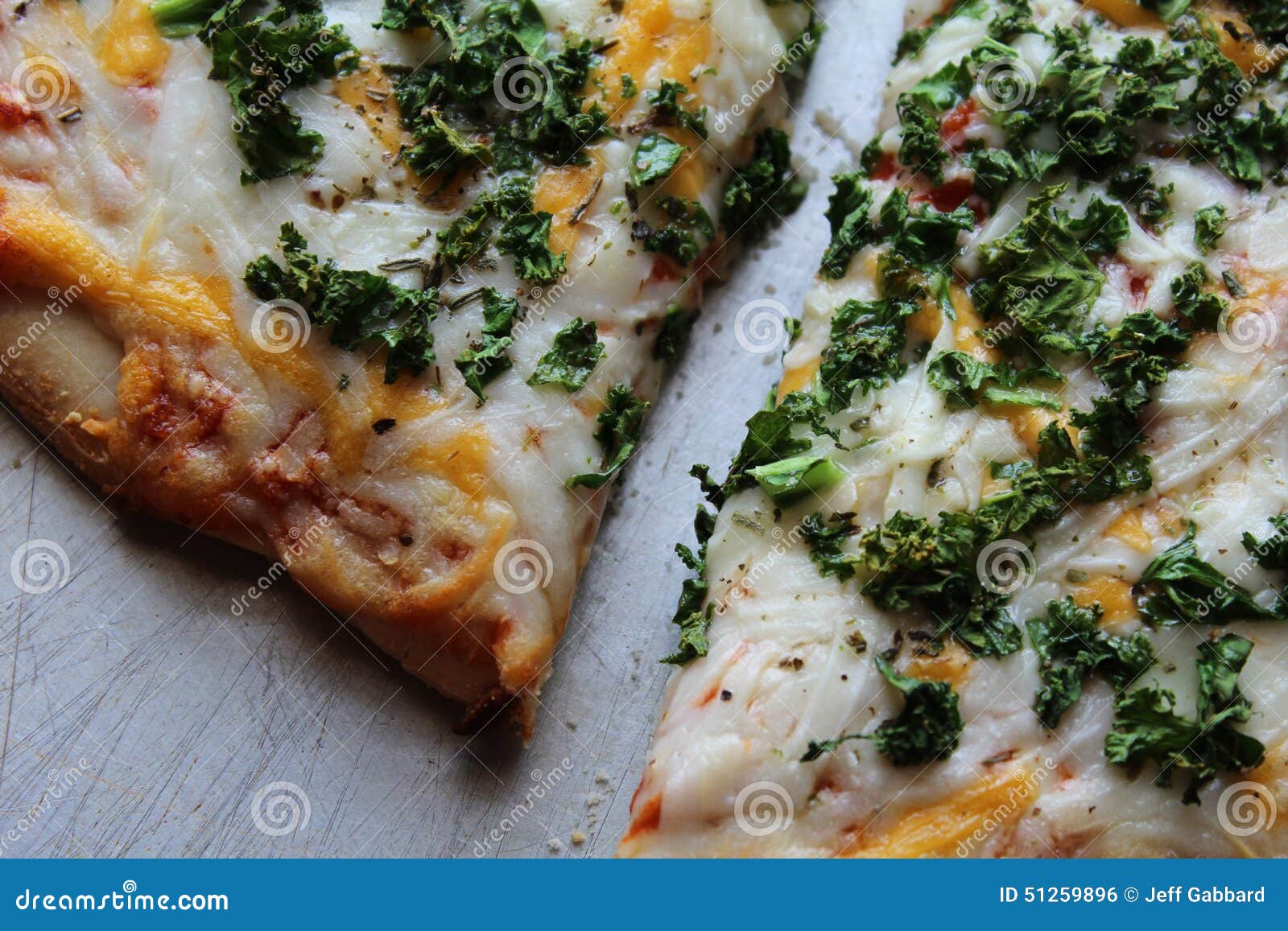 Fresh Kale on Pizza stock photo. Image of single, food 51259896