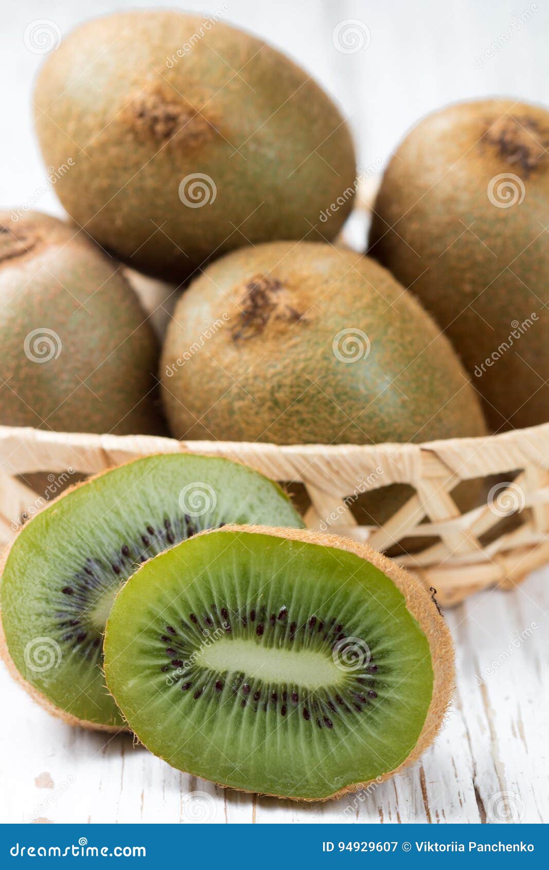 Fresh Kiwi Fruit Whole and Cut Stock Image Image of dessert, taste