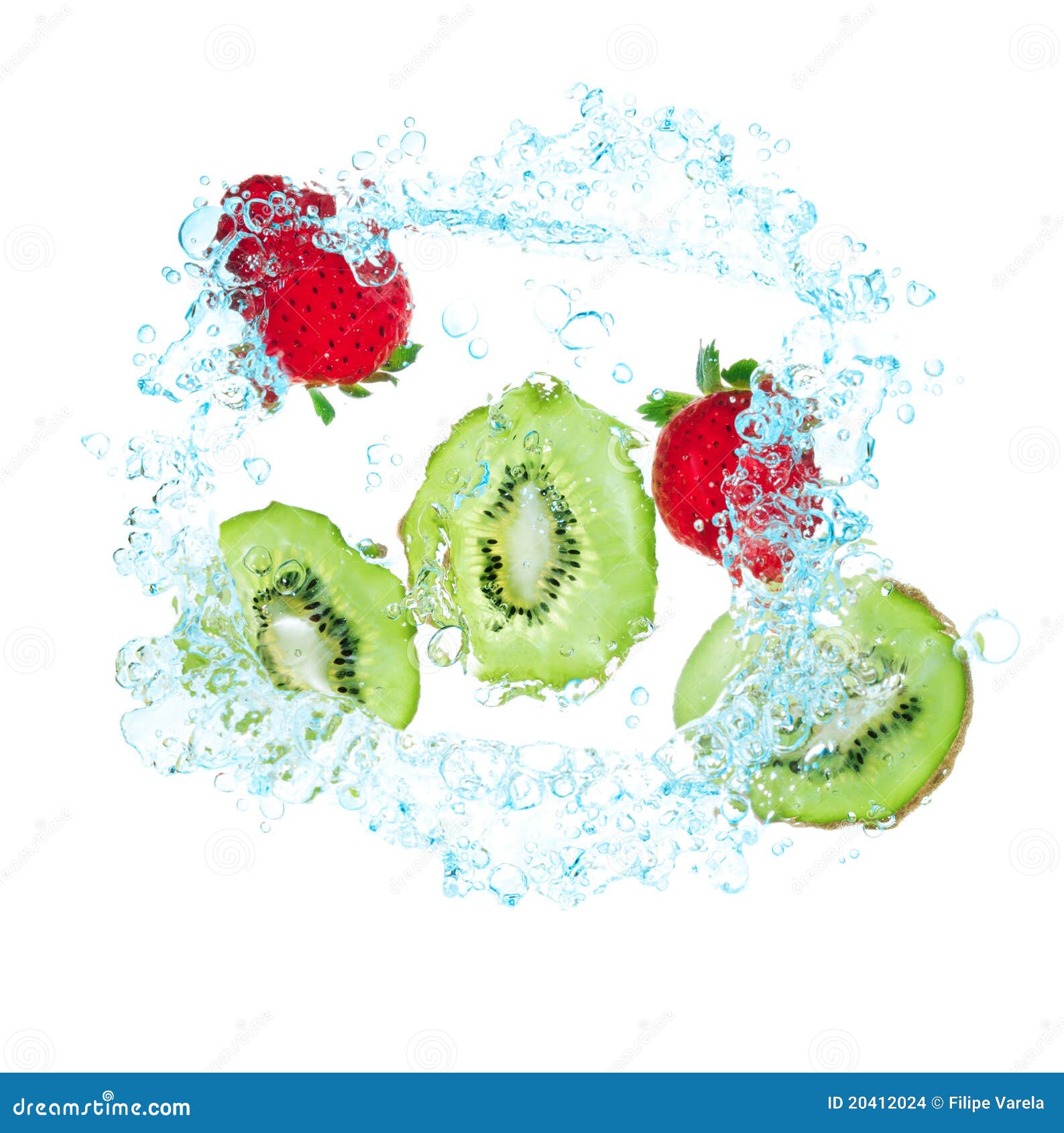 Fresh Kiwi and Strawberries in Water Stock Photo Image of environment