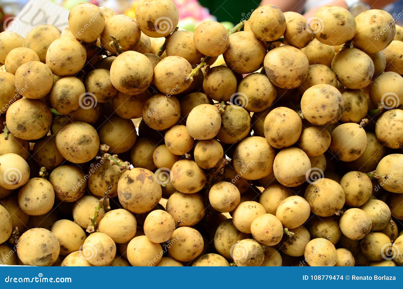 Fresh Lanzones Fruit Symmetrically To Attract Buyers At Market Stall Stock Photo Image Of Food Attract 108779474