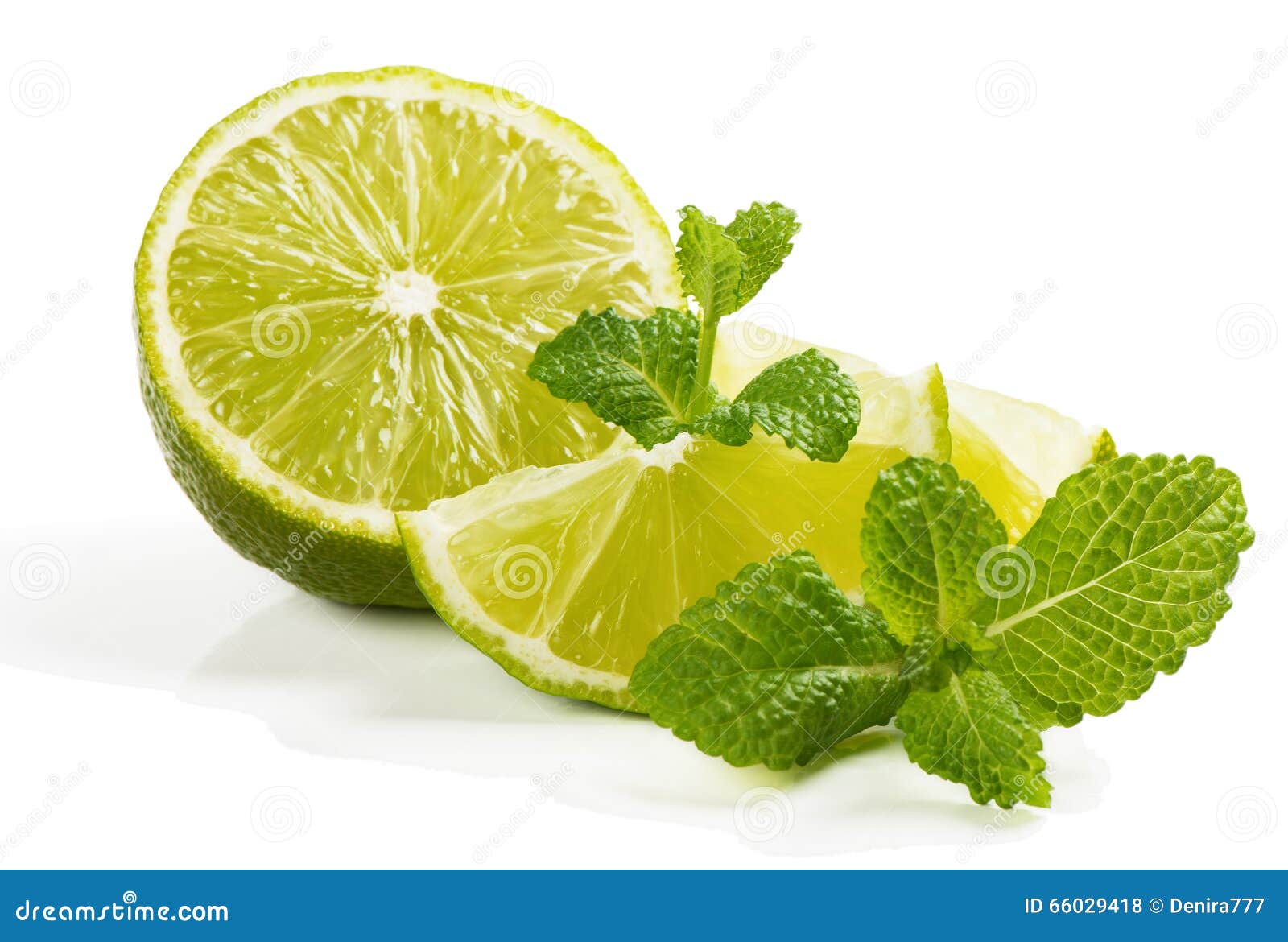 Fresh Leaves of Mint and Lime Stock Photo Image of slice, citrus