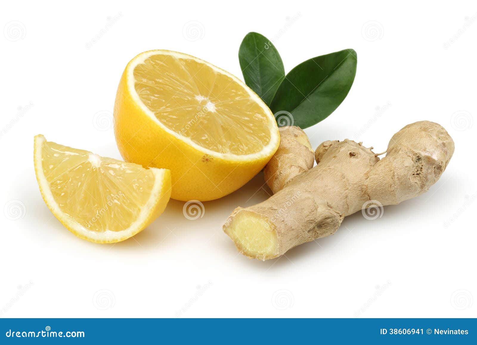 Fresh lemon with ginger stock image. Image of condiment 38606941