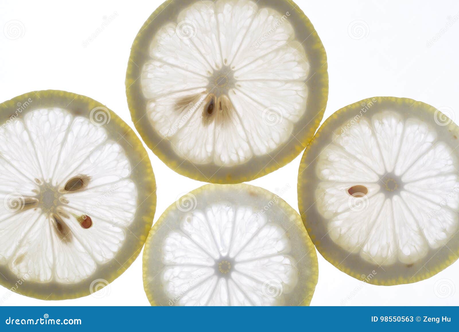 Fresh Lemon Slices Stock Image Image Of Fruit Rows 98550563