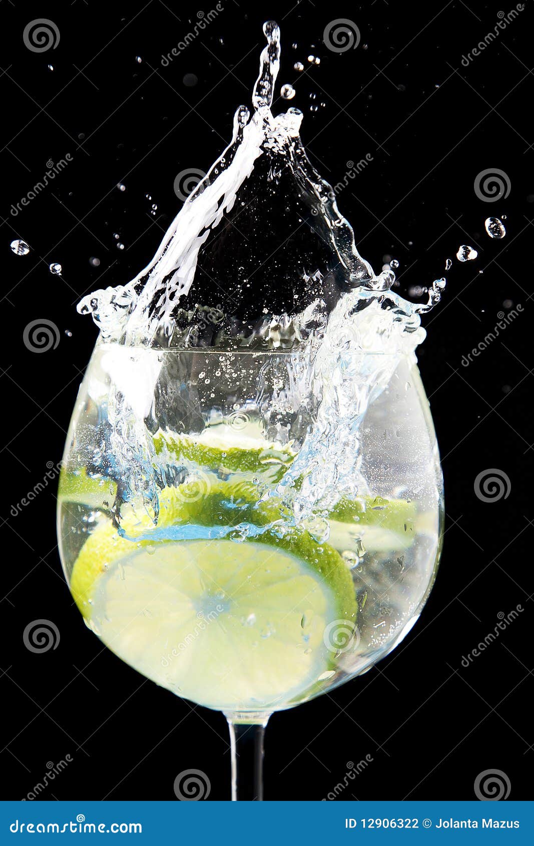 Fresh lime in water stock photo. Image of vodka, lemon 12906322