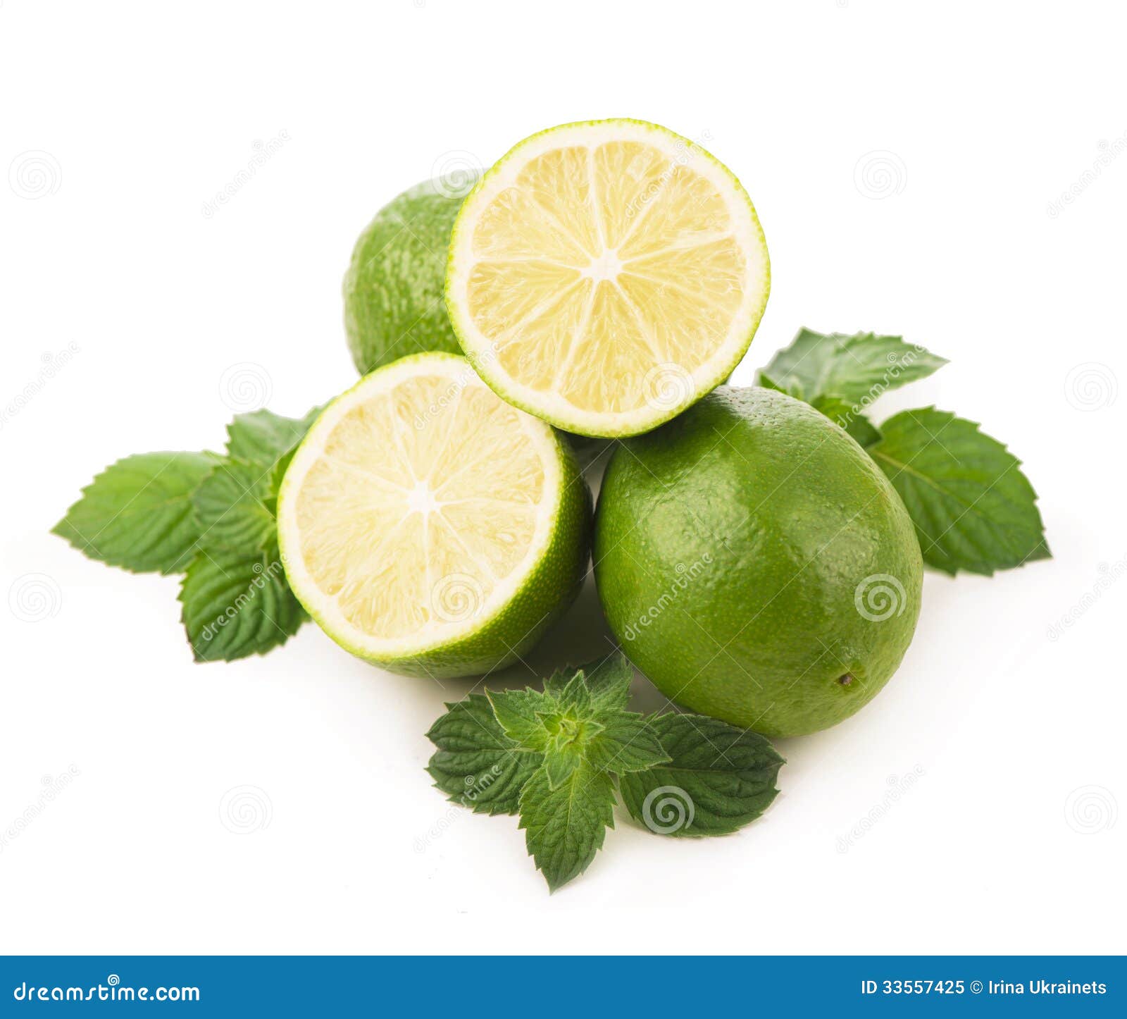 Fresh limes, mint leaves stock image. Image of lime, proportion 33557425