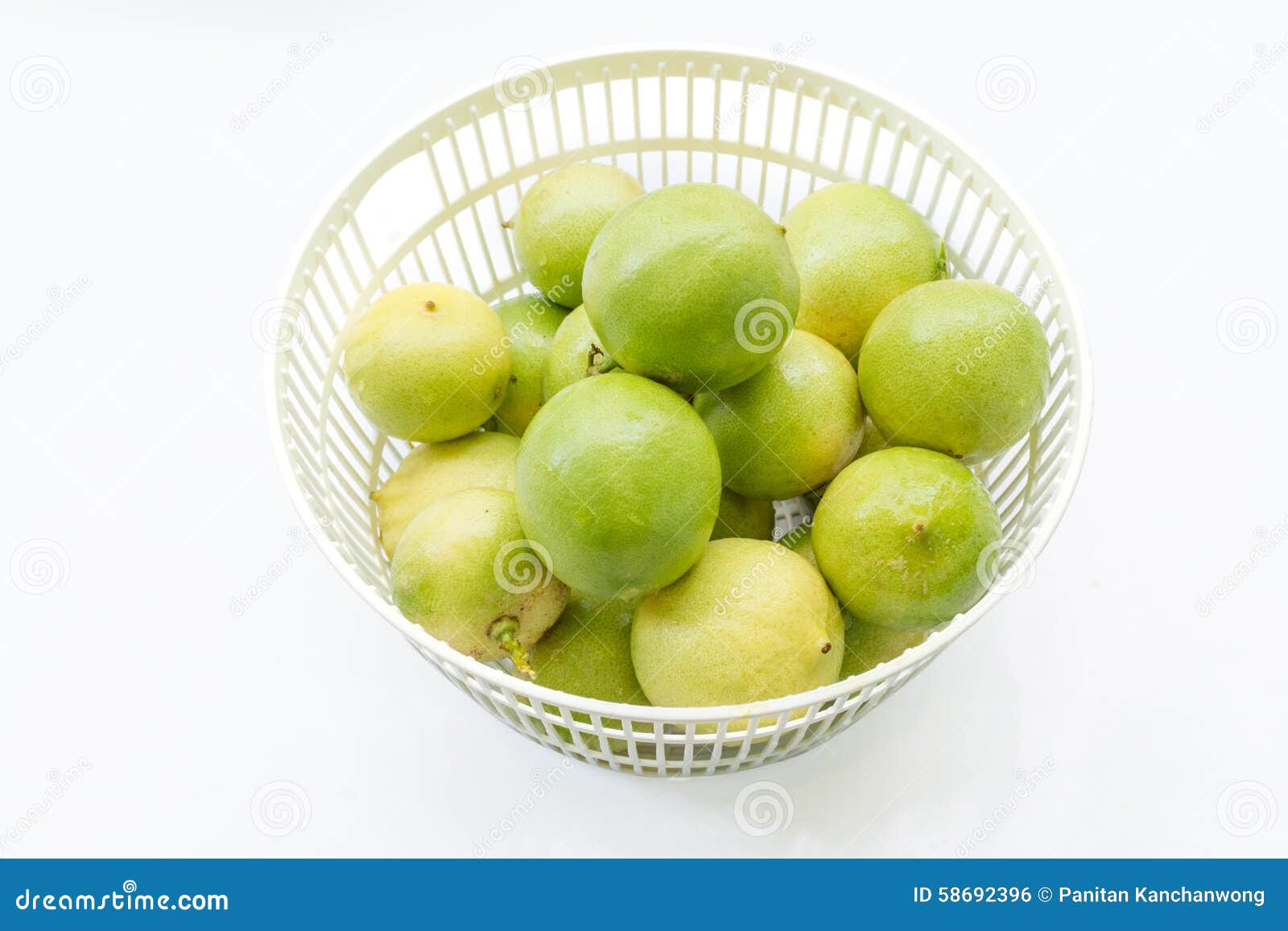 Fresh Limes in Plastic Basket Stock Photo Image of slice, natural