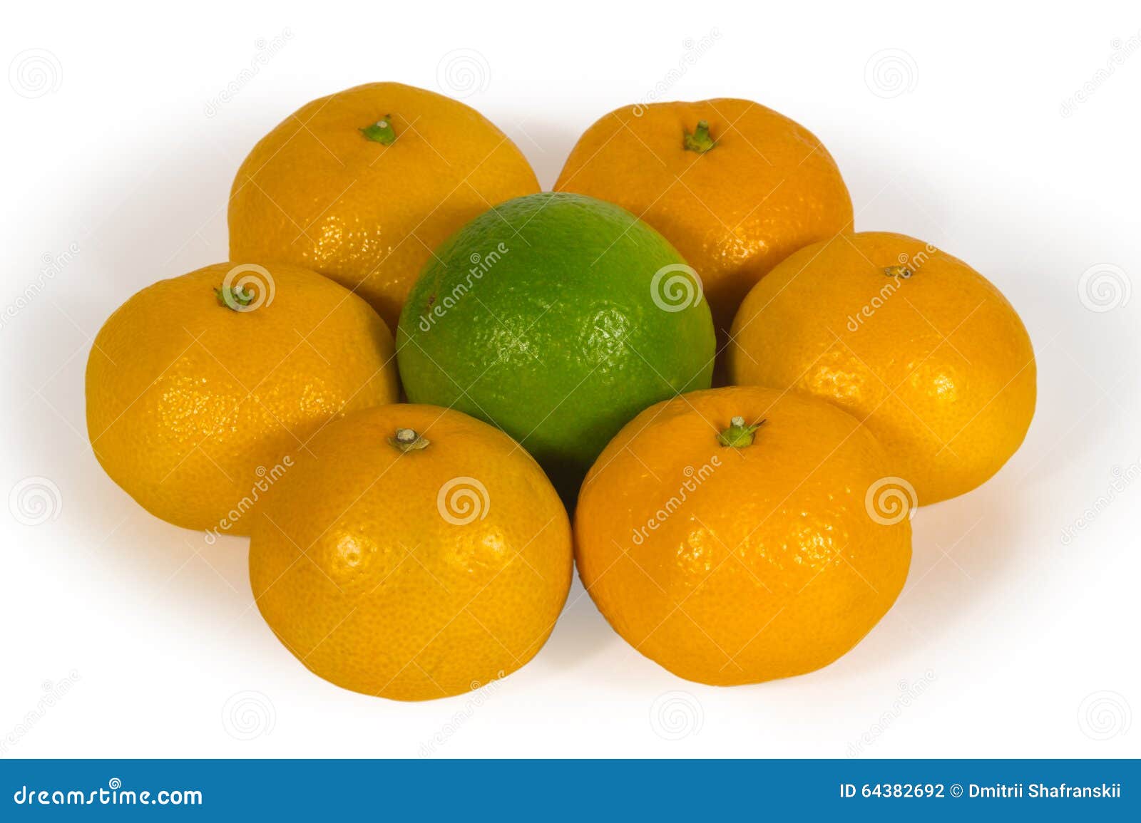 Fresh Limes and Tangerine Isolated on White Stock Photo Image of
