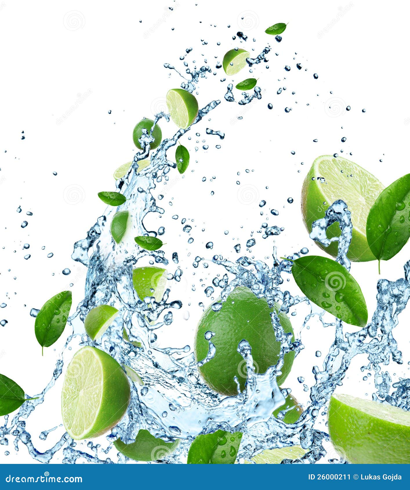 Fresh Limes in Water Splash Stock Image Image of piece, healthcare