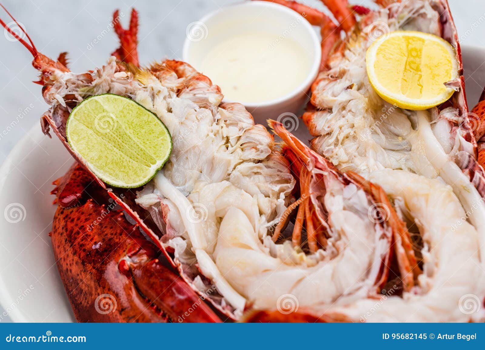 Fresh Lobster with Sauce and Lime Stock Image Image of menu, crayfish