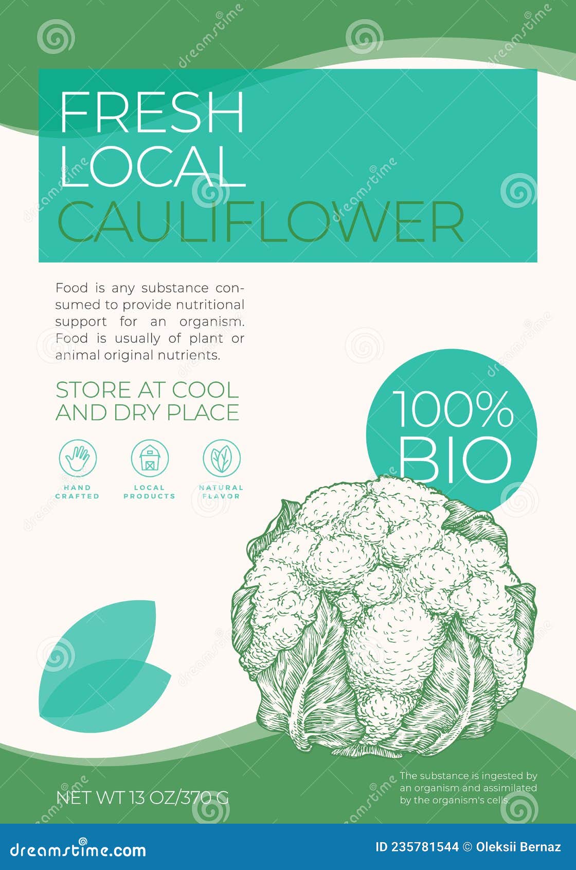 Fresh Local Vegetables Label Template. Abstract Vector Packaging Design