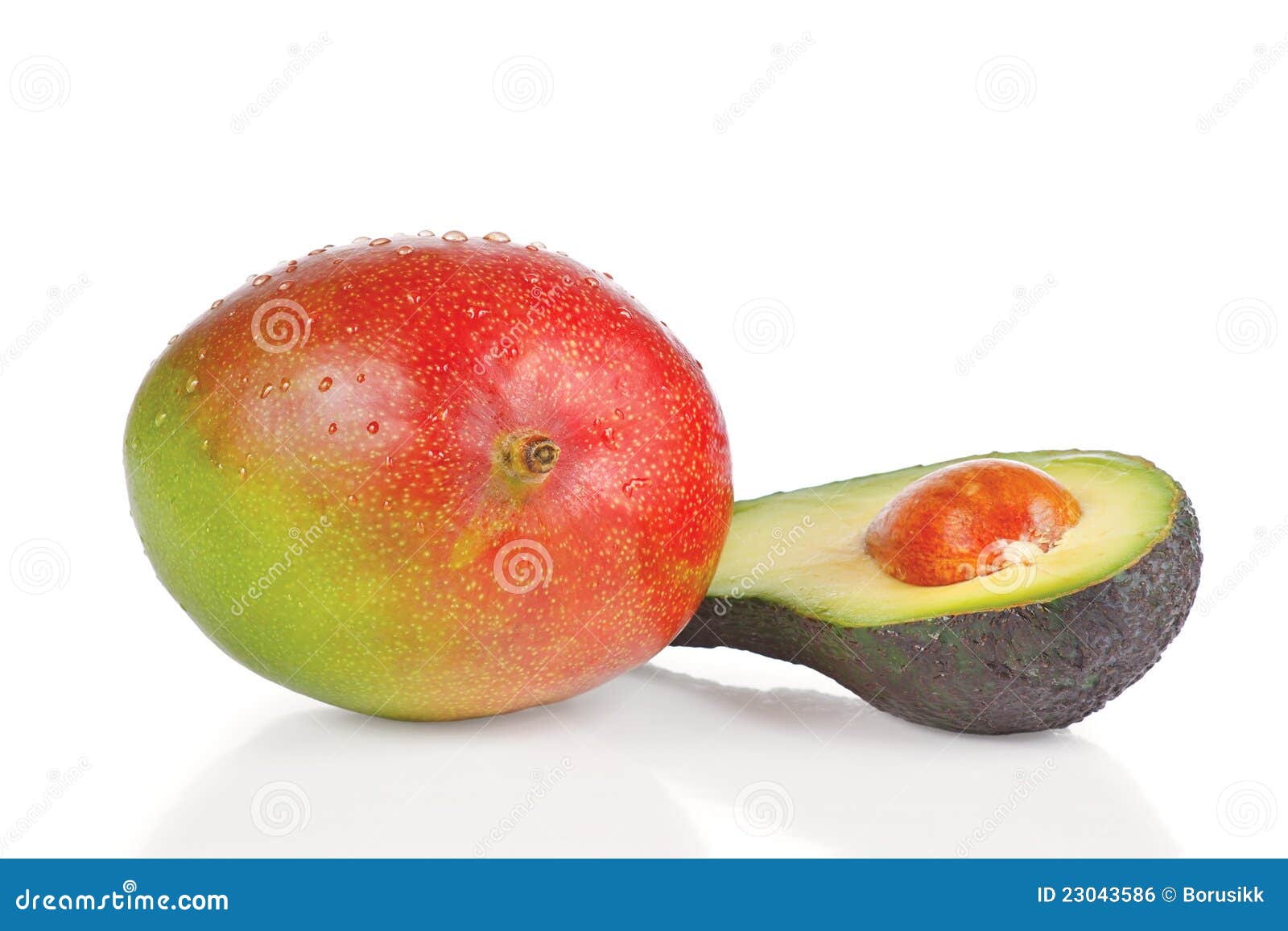 Fresh Mango and Half of Avocado Stock Photo Image of isolated