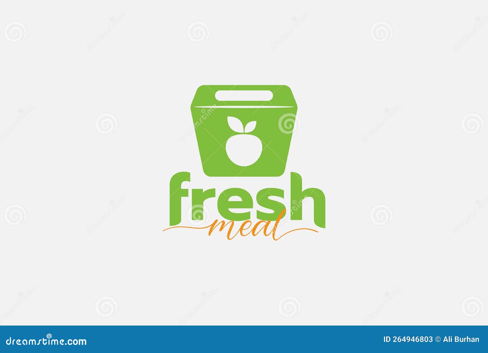 Fresh Meal Logo with a Combination of Fresh Food and Box Packaging