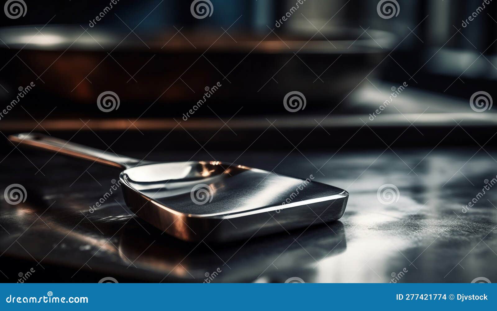 Fresh Meal Preparation with Shiny Steel Utensils Generated by AI Stock