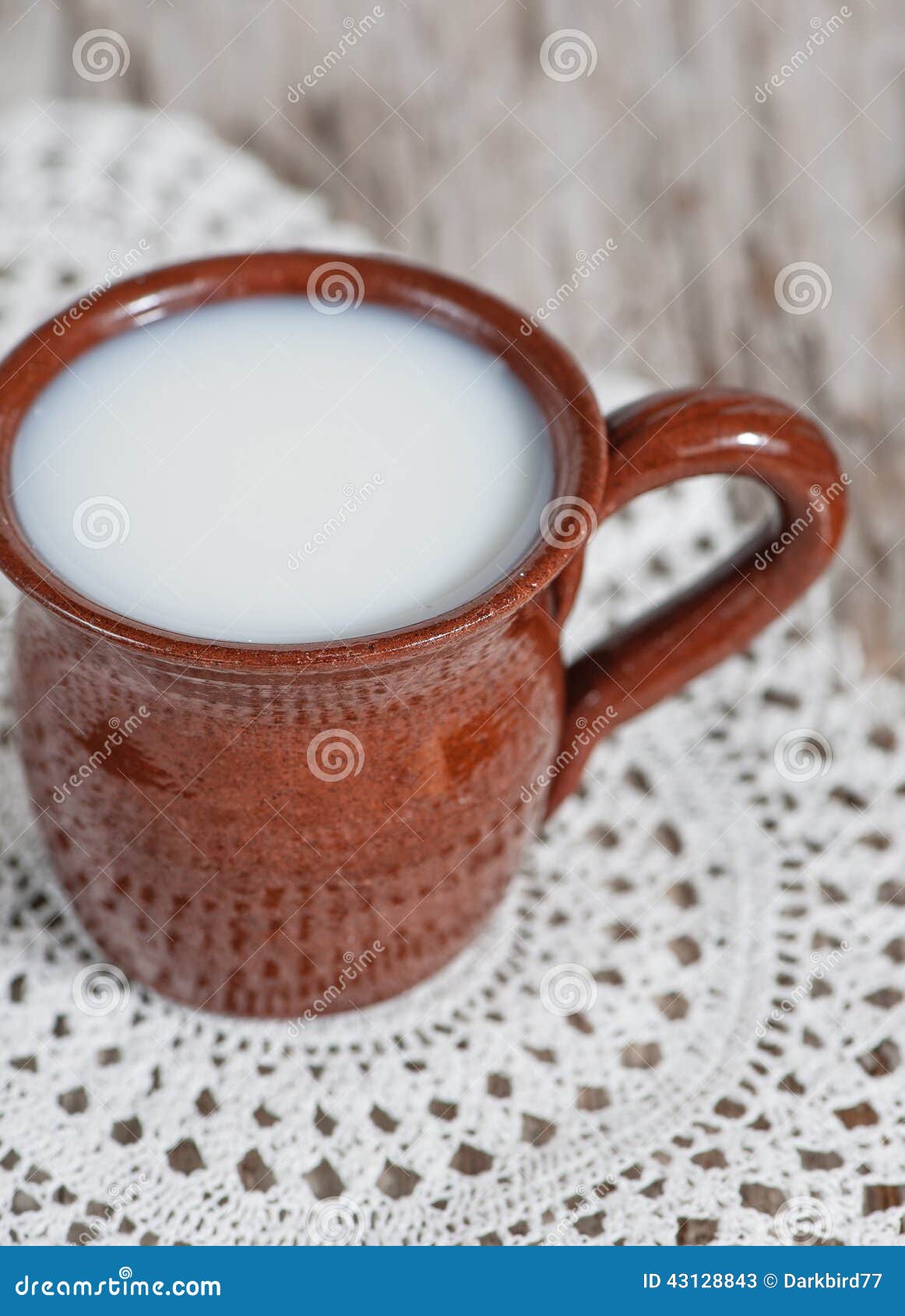 Fresh milk in ceramic mug stock image. Image of closeup 43128843
