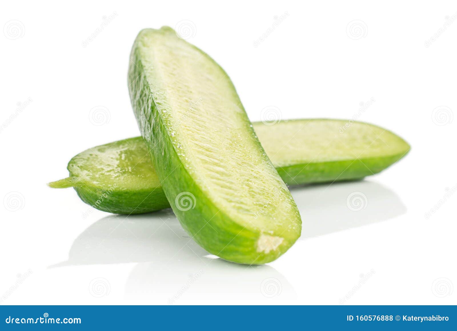 Fresh Mini Cucumbers Isolated On White Stock Photo 2020308830