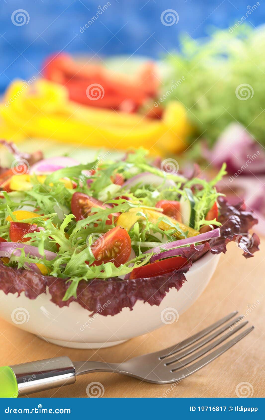 Fresh Mixed Salad stock image. Image of endive, cherry 19716817