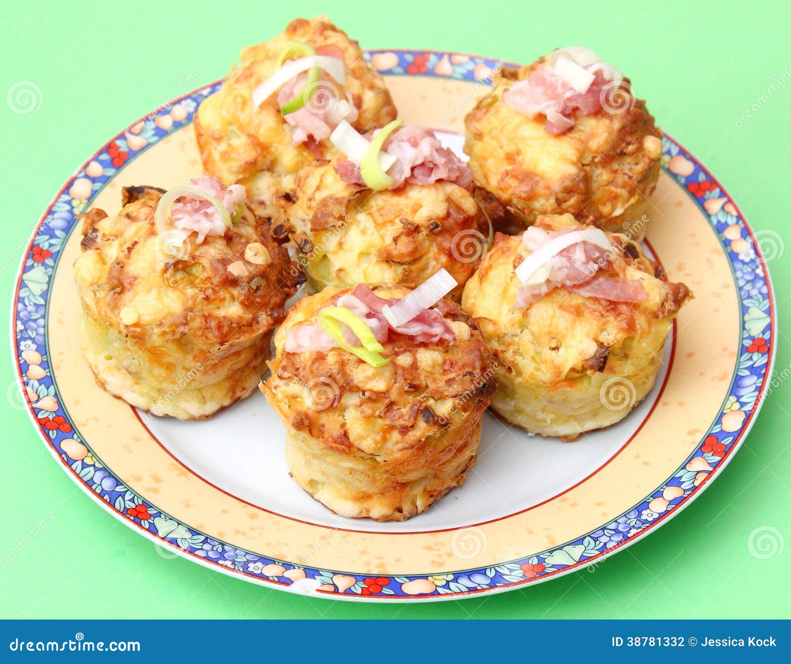Fresh Muffins with Bacon and Leek Stock Photo Image of muffin, leak