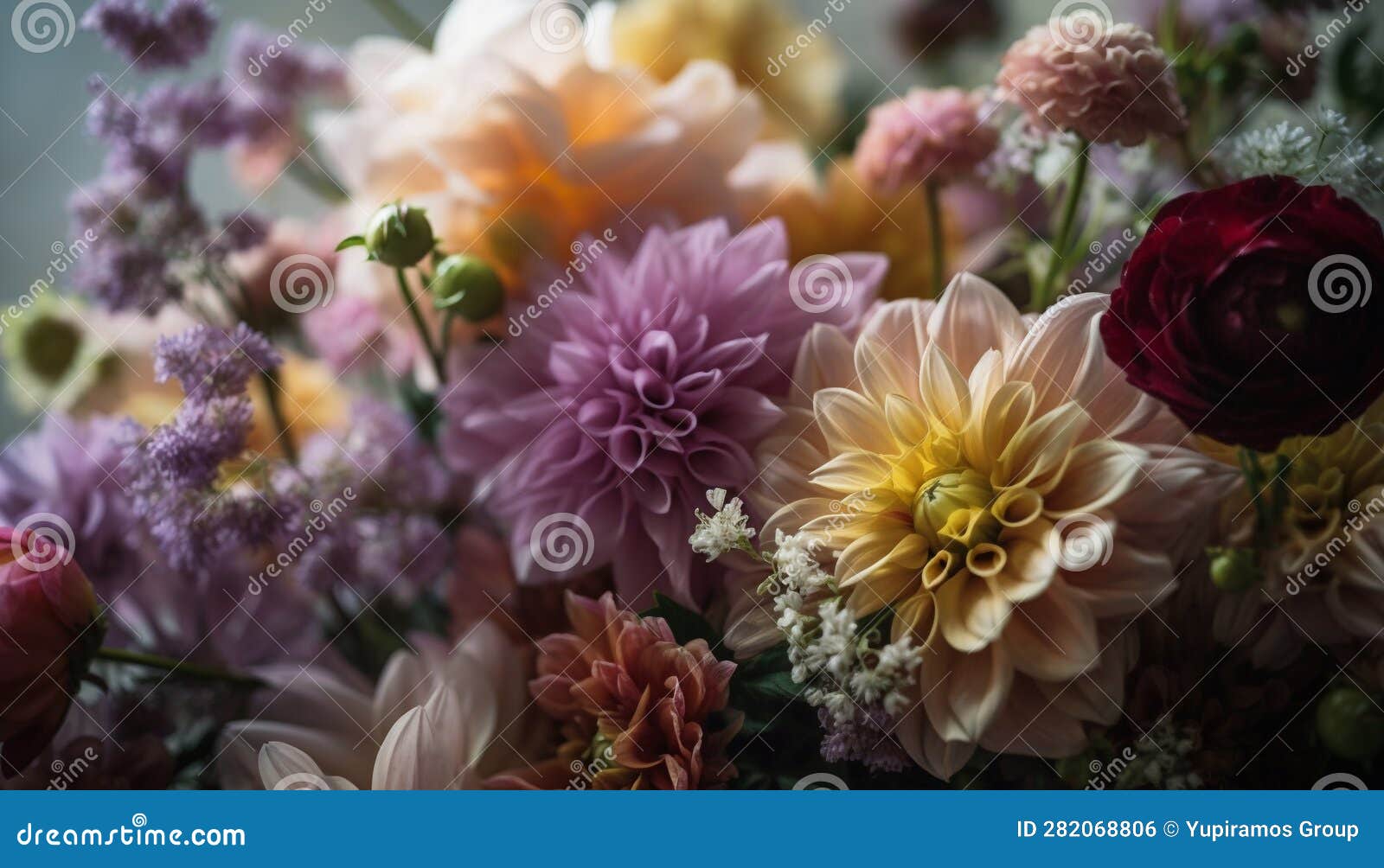 Fresh Multi Colored Bouquet of Daisies and Chrysanthemums in Vase