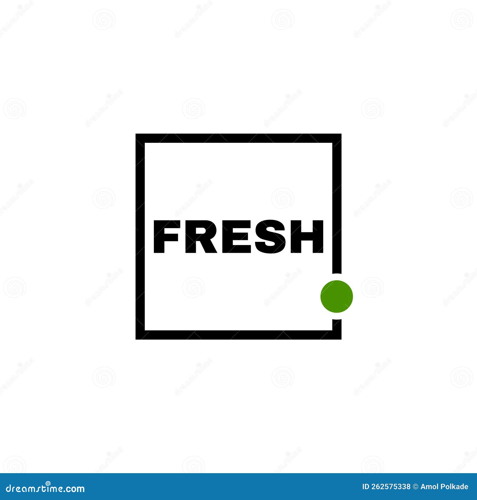 Fresh Name Typography with Black Box. Fresh Typo Icon Stock