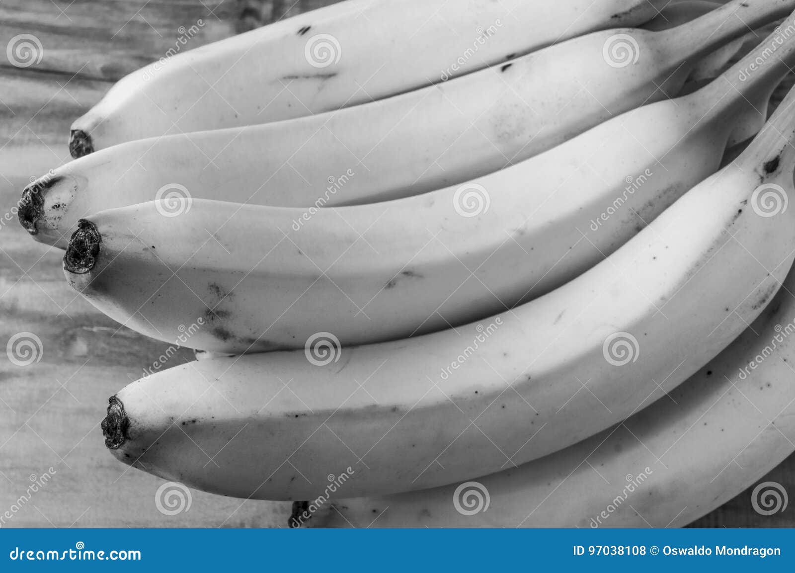 fresh natural banana bunch black and white style