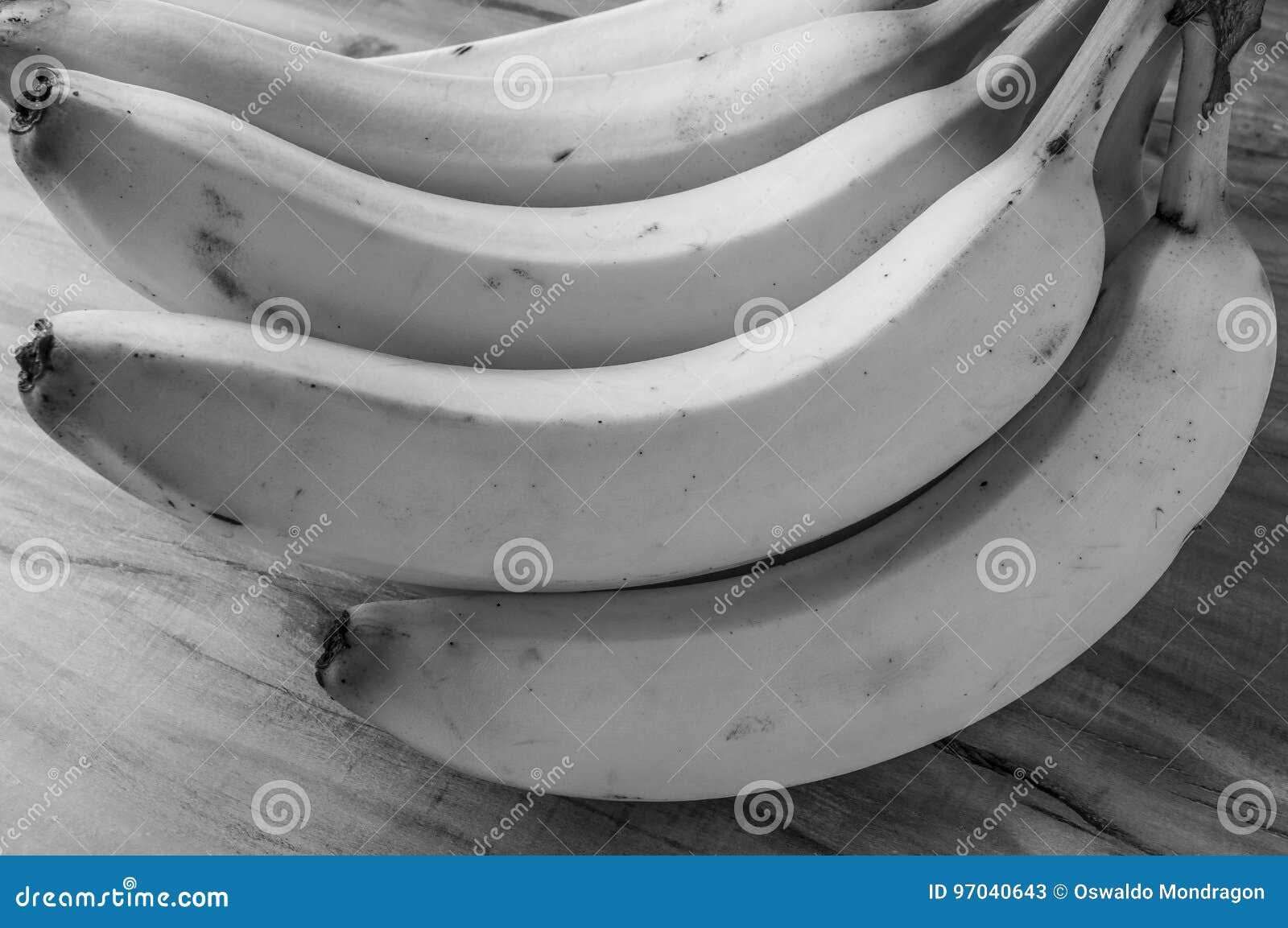 fresh natural banana bunch black and white style