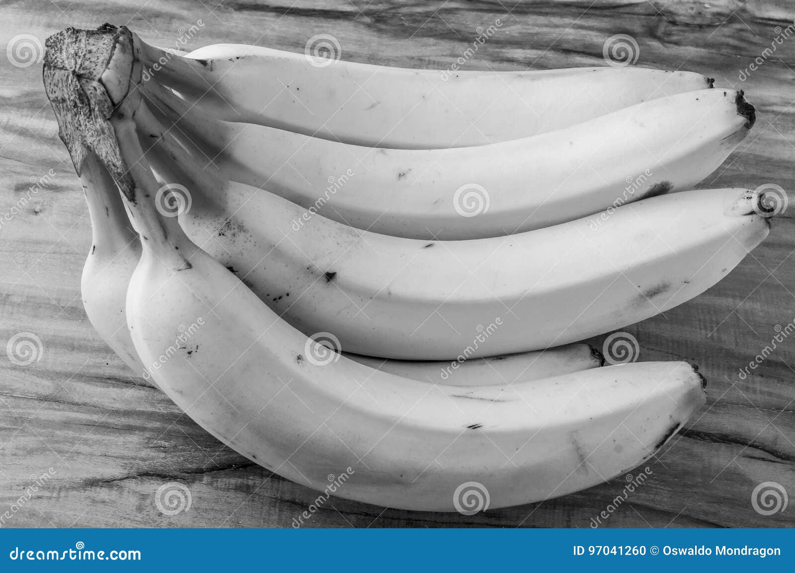 fresh natural banana bunch black and white style