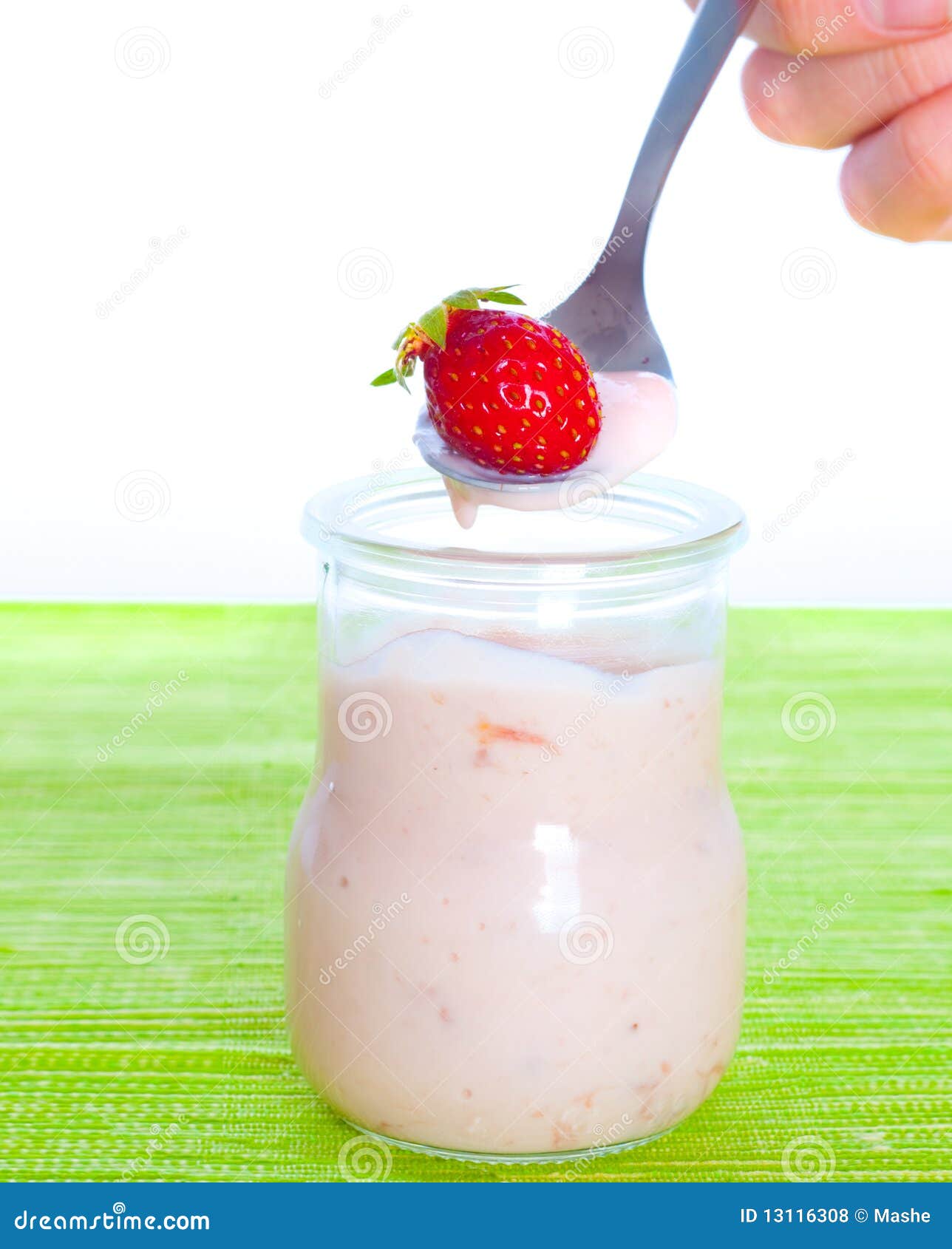 Fresh natural yoghurt stock photo. Image of spoon, nutrition 13116308
