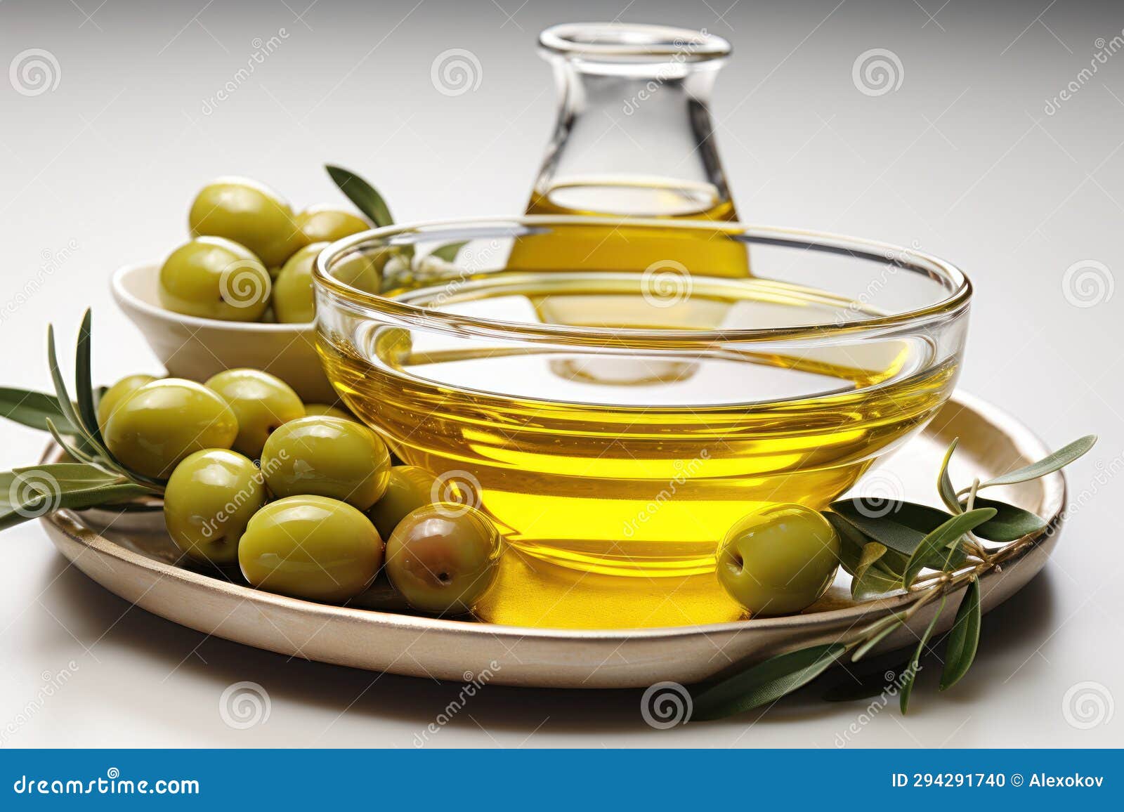 Fresh Olive Oil on White Background for Removing Background AI