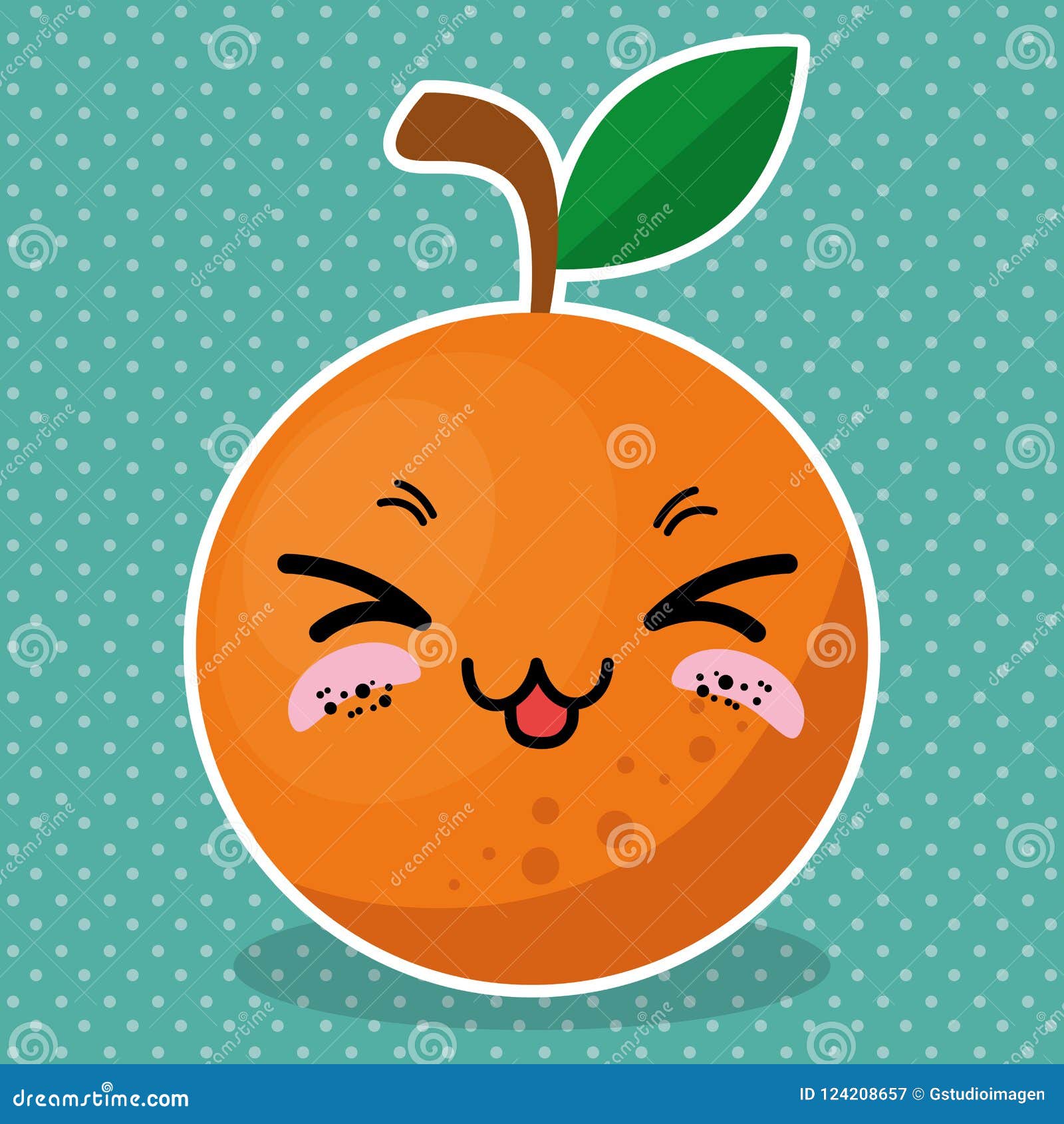 Fresh Orange Fruit Kawaii Character Stock Vector - Illustration of ...