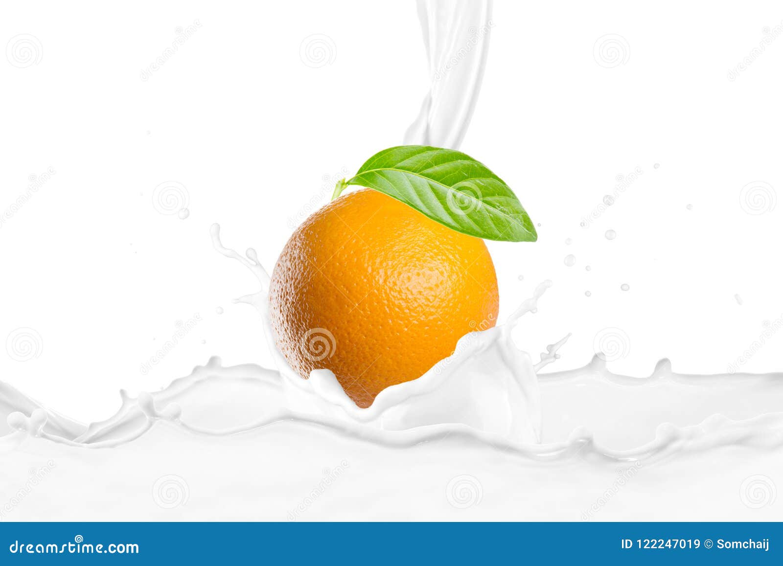 Fresh Orange with Milk Splash Stock Image Image of closeup, nutrition