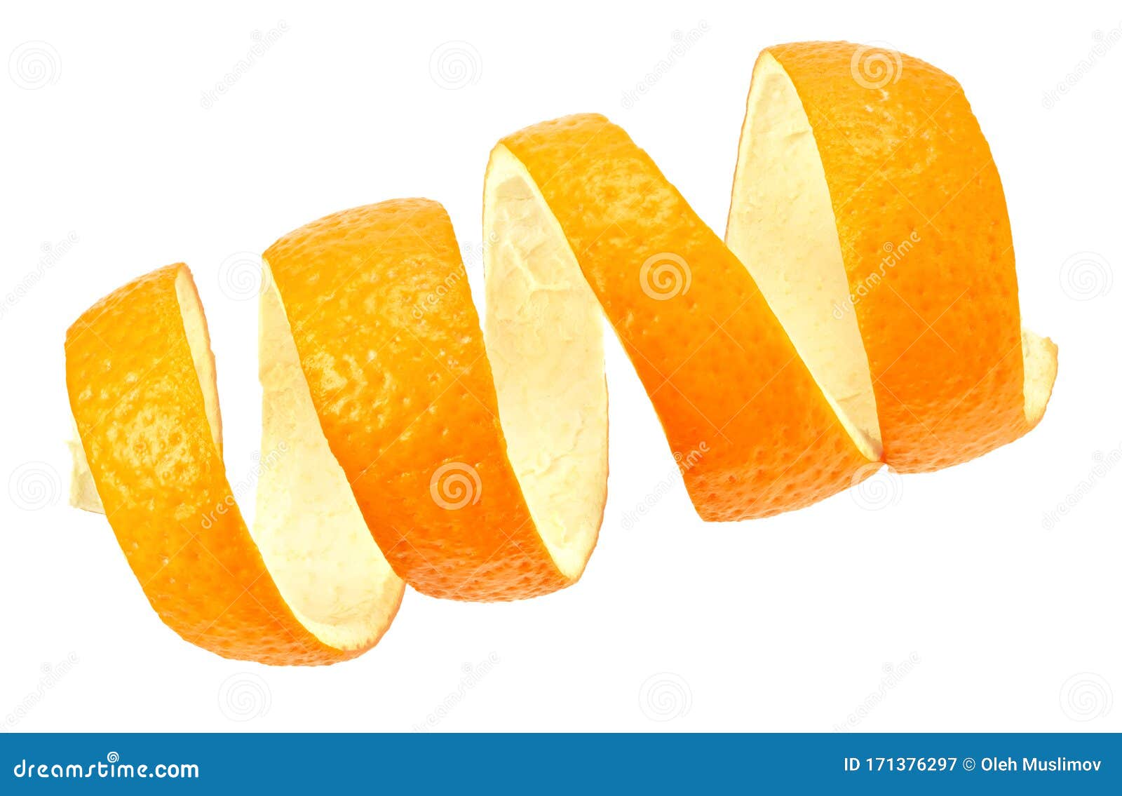 Fresh Orange Peel Isolated On White Background Stock Image Image Of