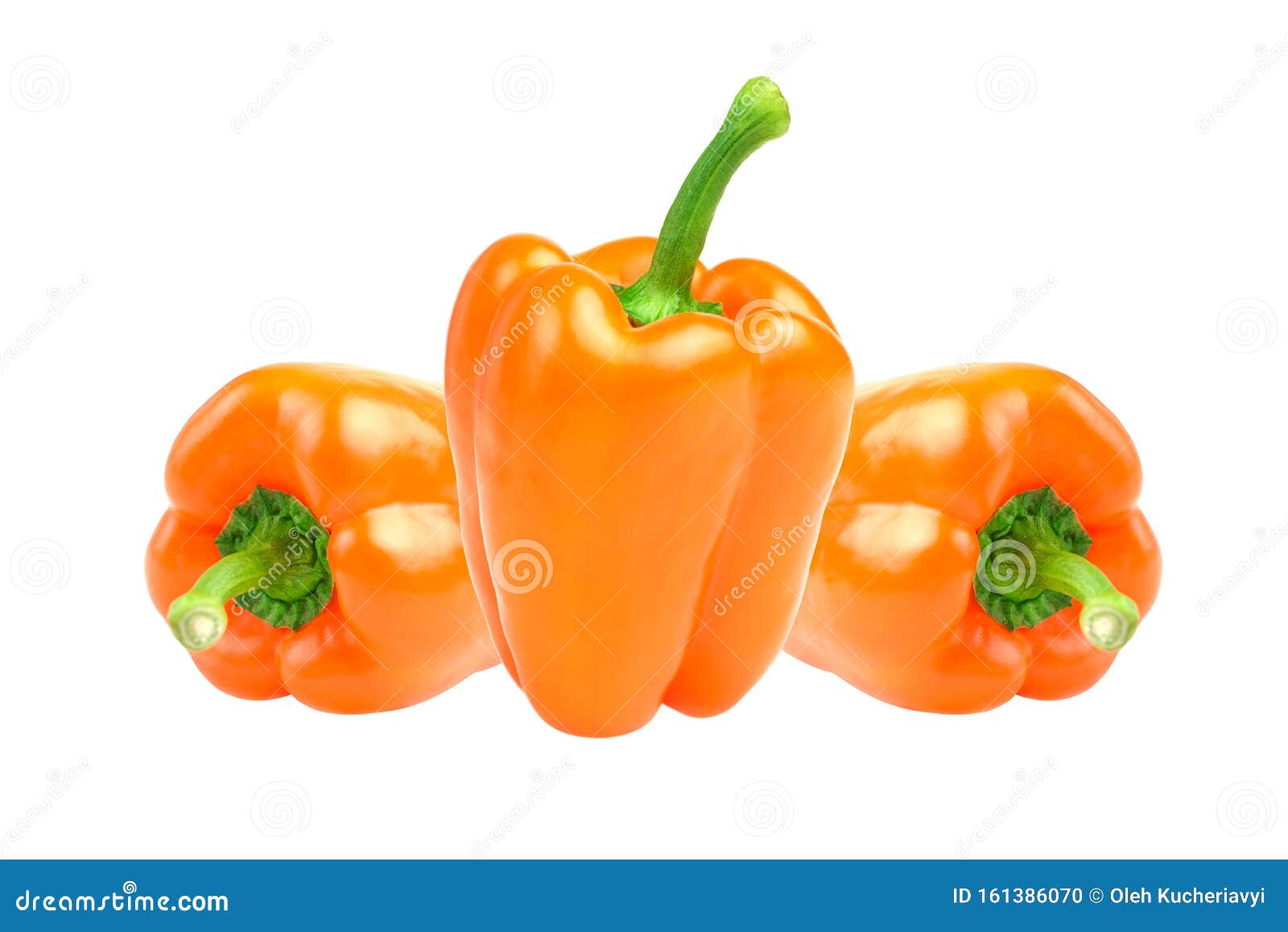 Fresh Orange Pepper Isolated on White Background Stock Photo Image of