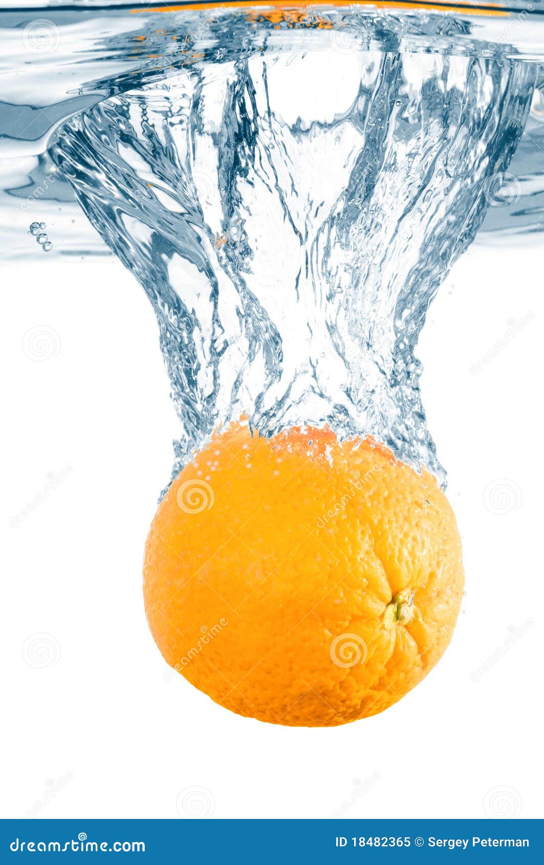 Fresh orange in water stock image. Image of juice, blue 18482365