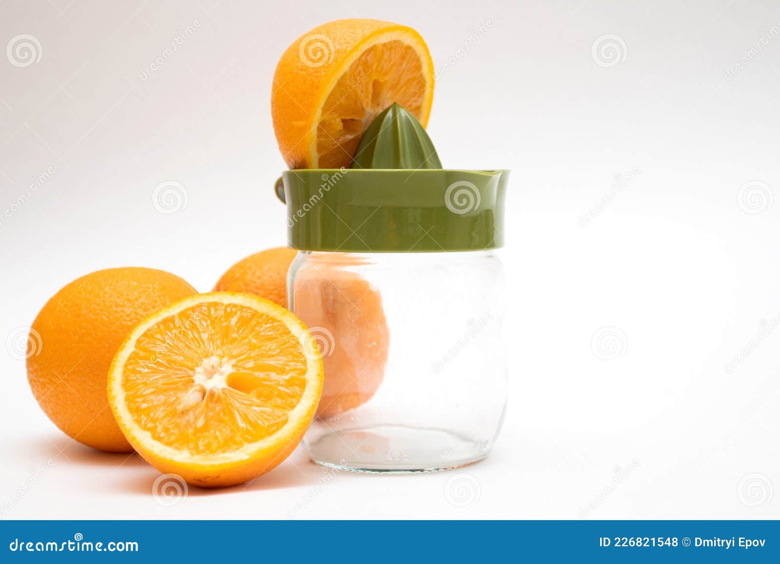 Fresh Oranges with Manual Juicer Pressed. Stock Photo Image of