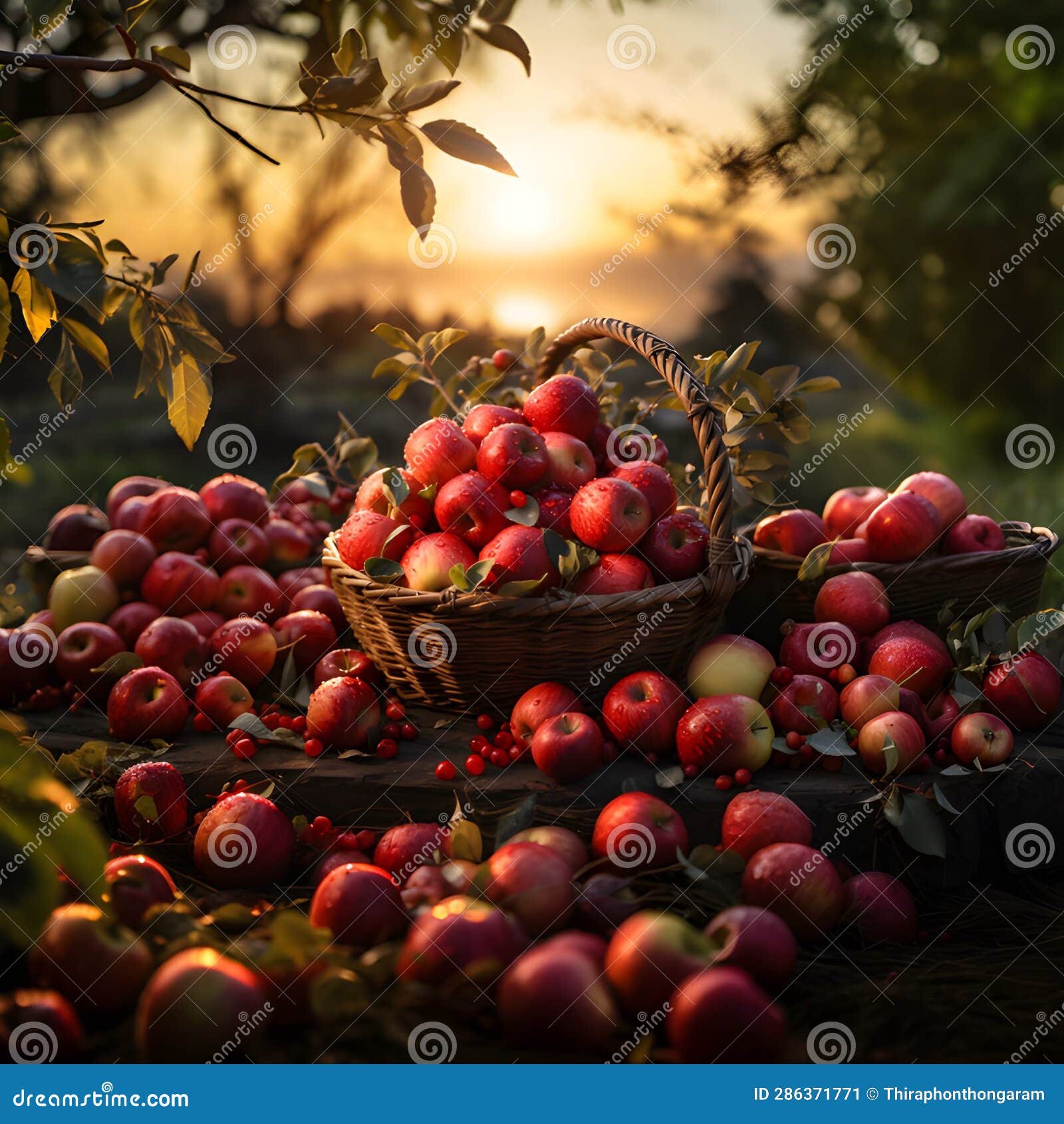 fresh and organic apples in basket