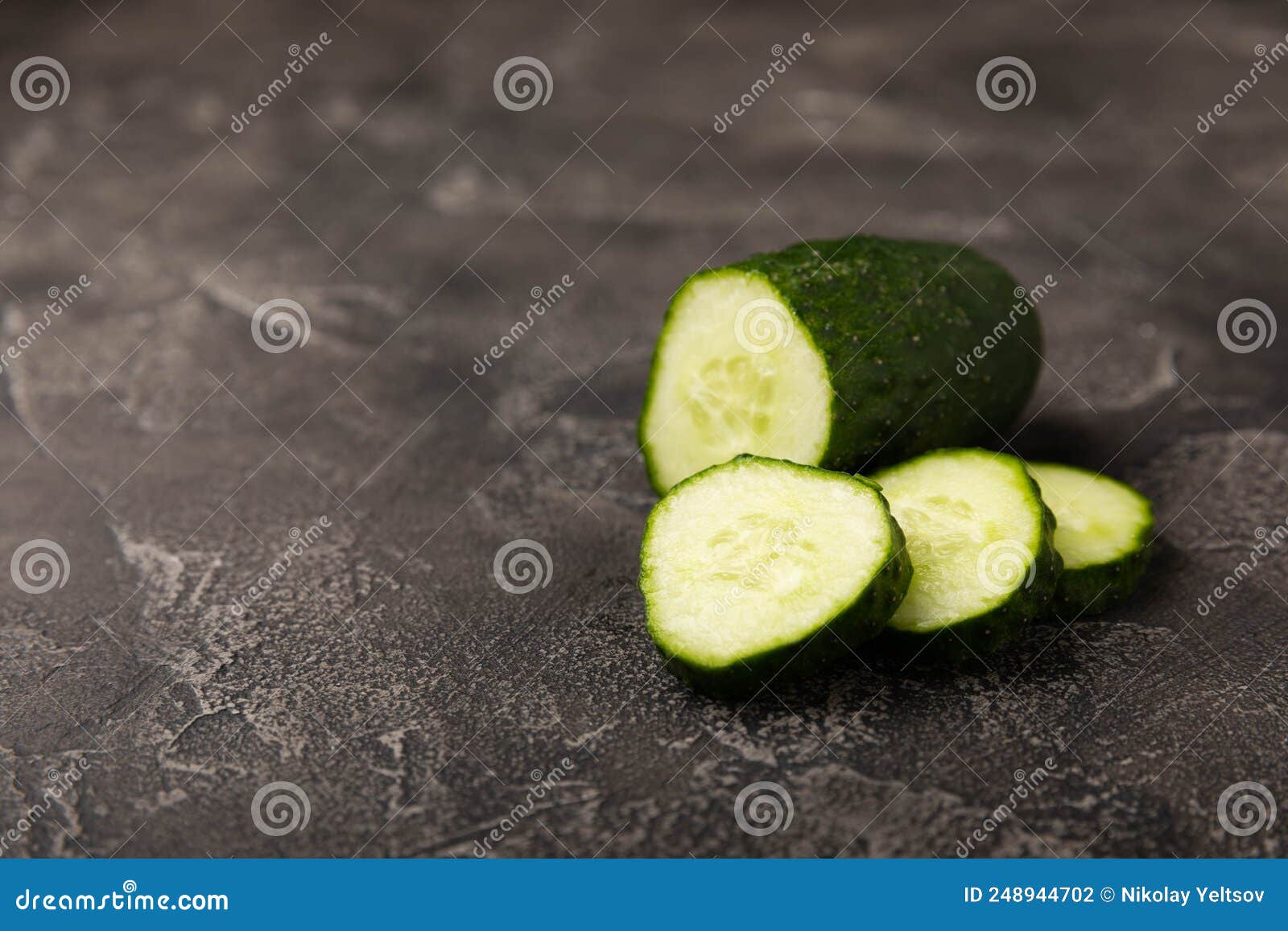 Fresh Organic Cucumbers Whole Slices On Stock Photo 2164826465