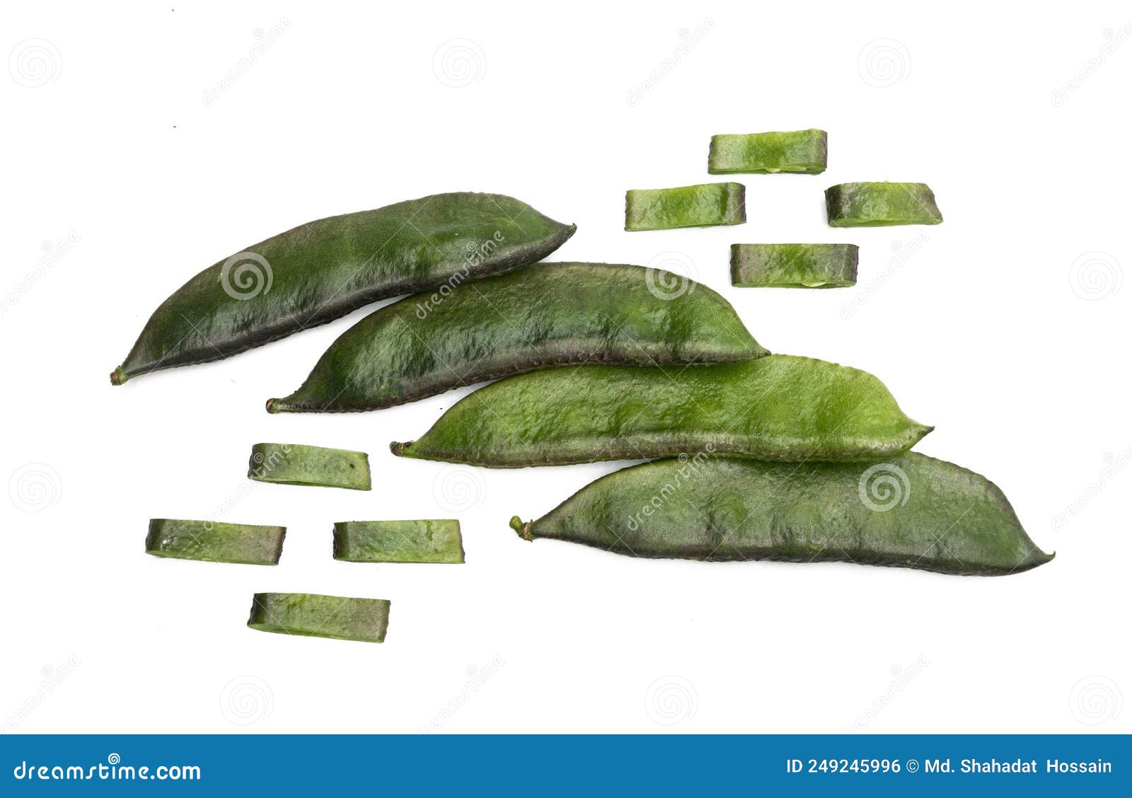 fresh and organic lima beans or sheem isolate on white background