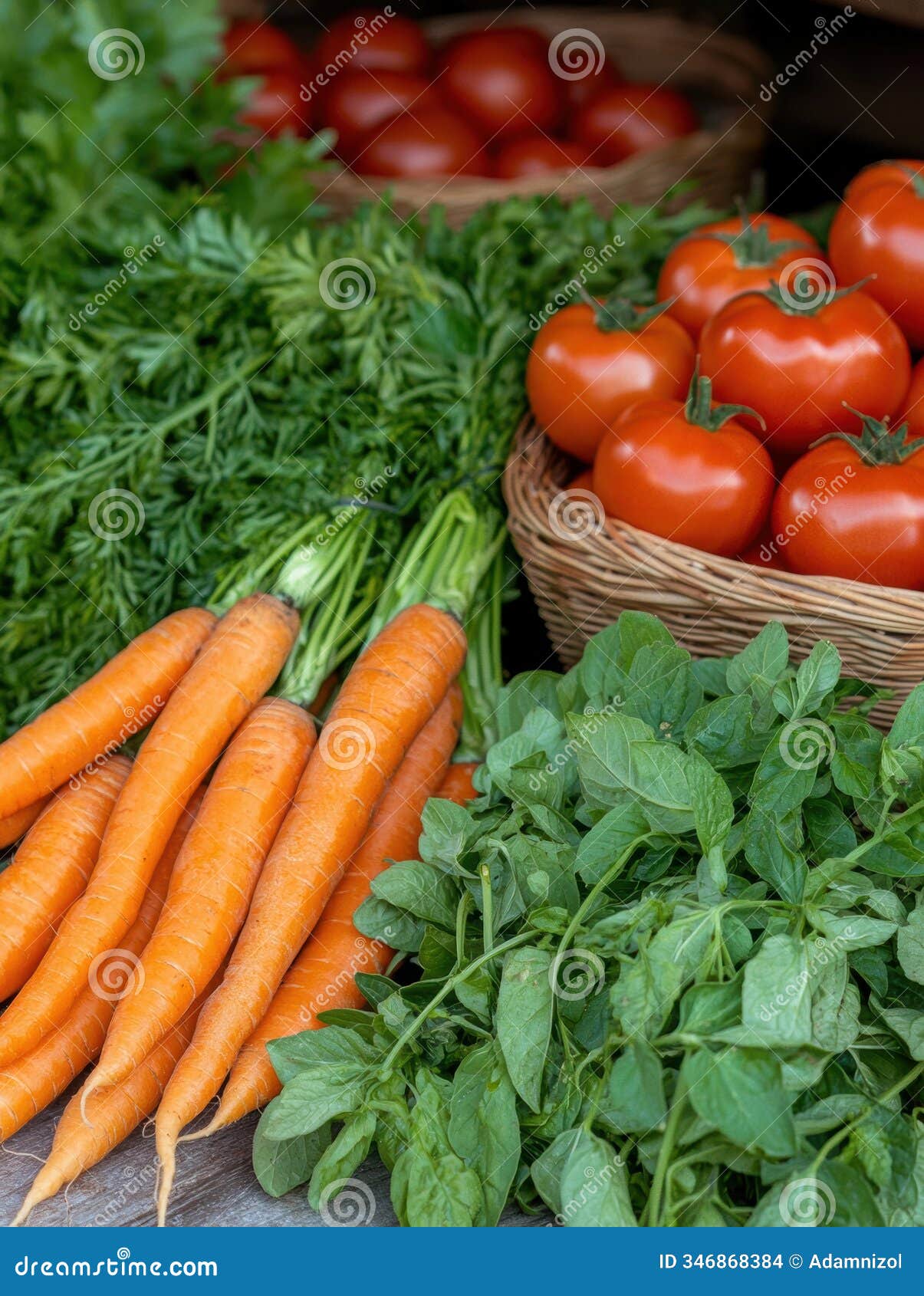 fresh organic vegetables on wooden table