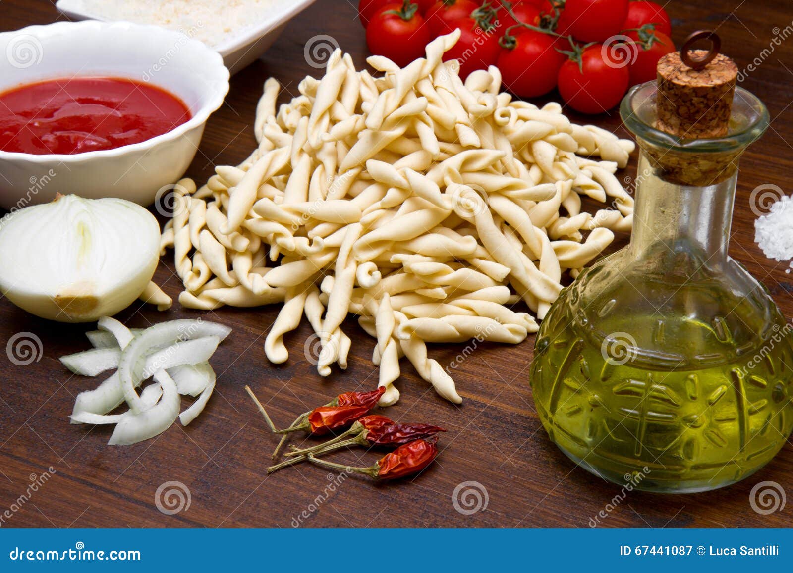 Fresh Pasta and Ingredients on Wood Stock Image Image of pepper