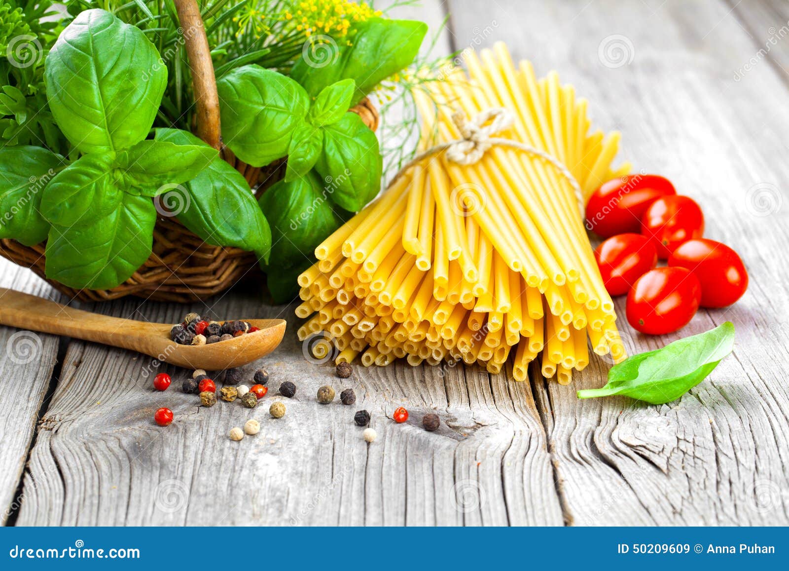 Fresh Pasta and Italian Ingredients Stock Image Image of uncooked