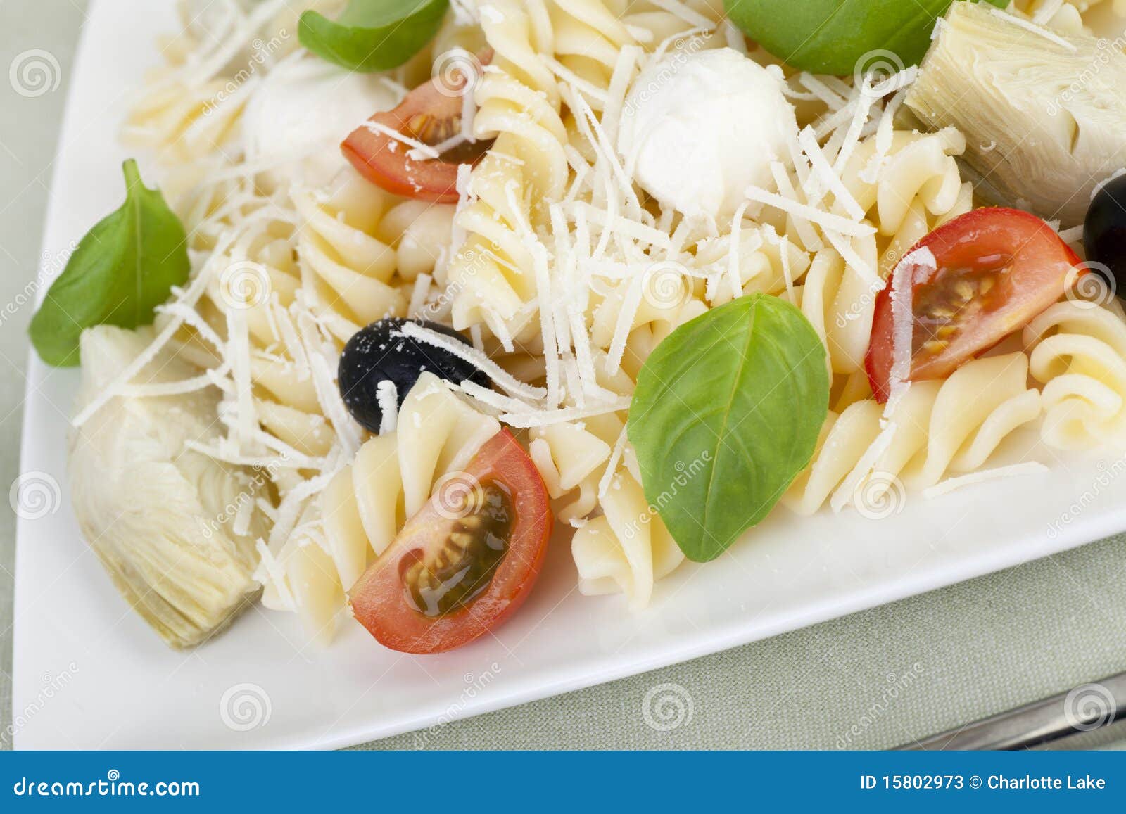 Fresh Pasta Salad stock image. Image of tomato, olive 15802973