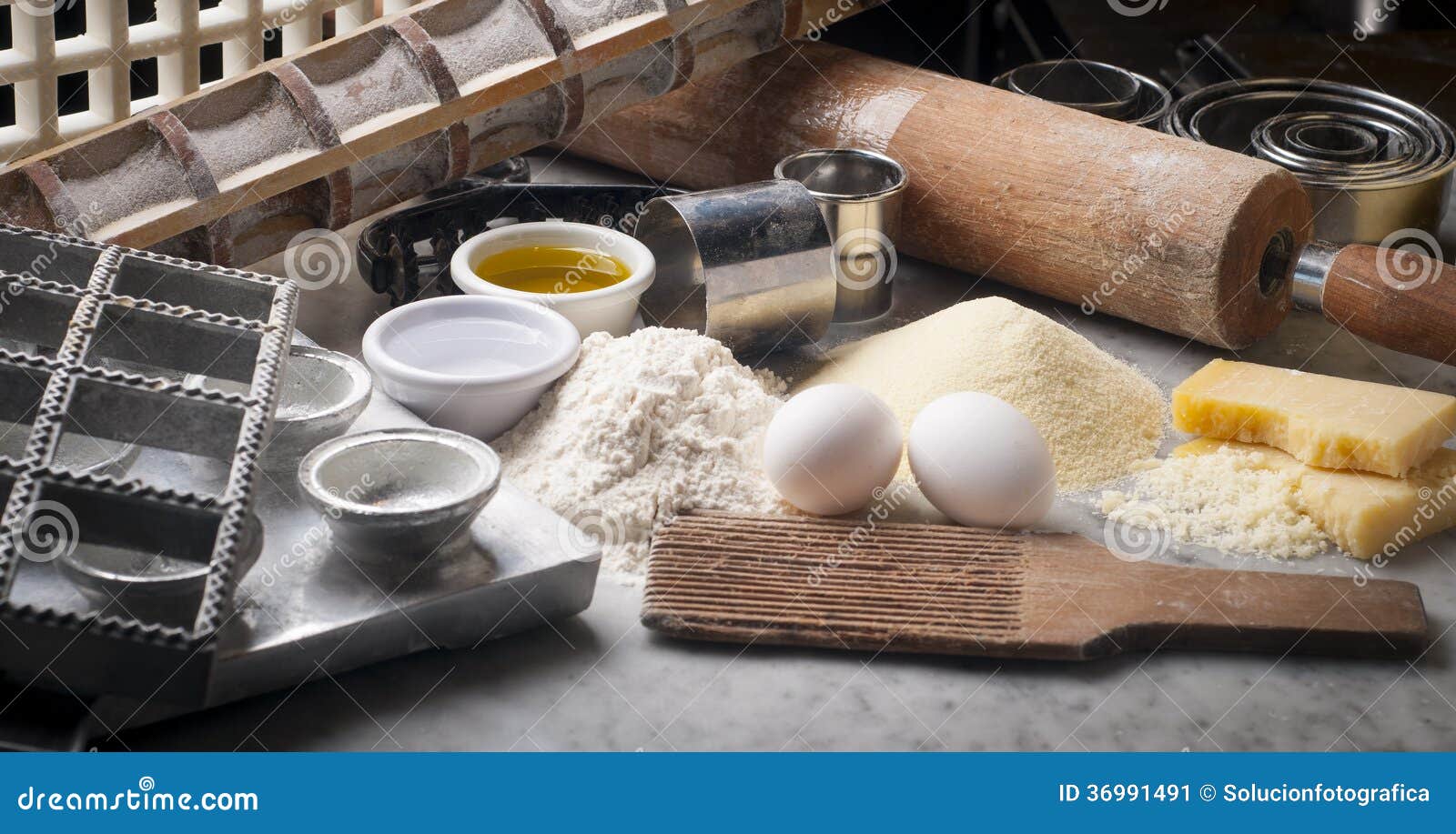 Fresh pasta tools stock image. Image of restaurant, processing 36991491