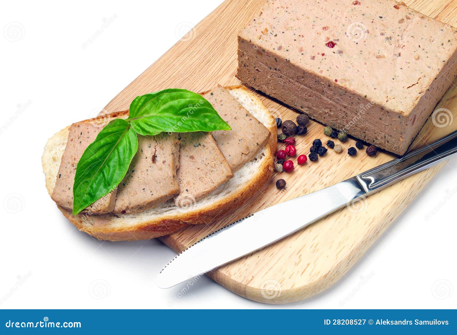 Fresh pate on bread stock image. Image of green, product 28208527