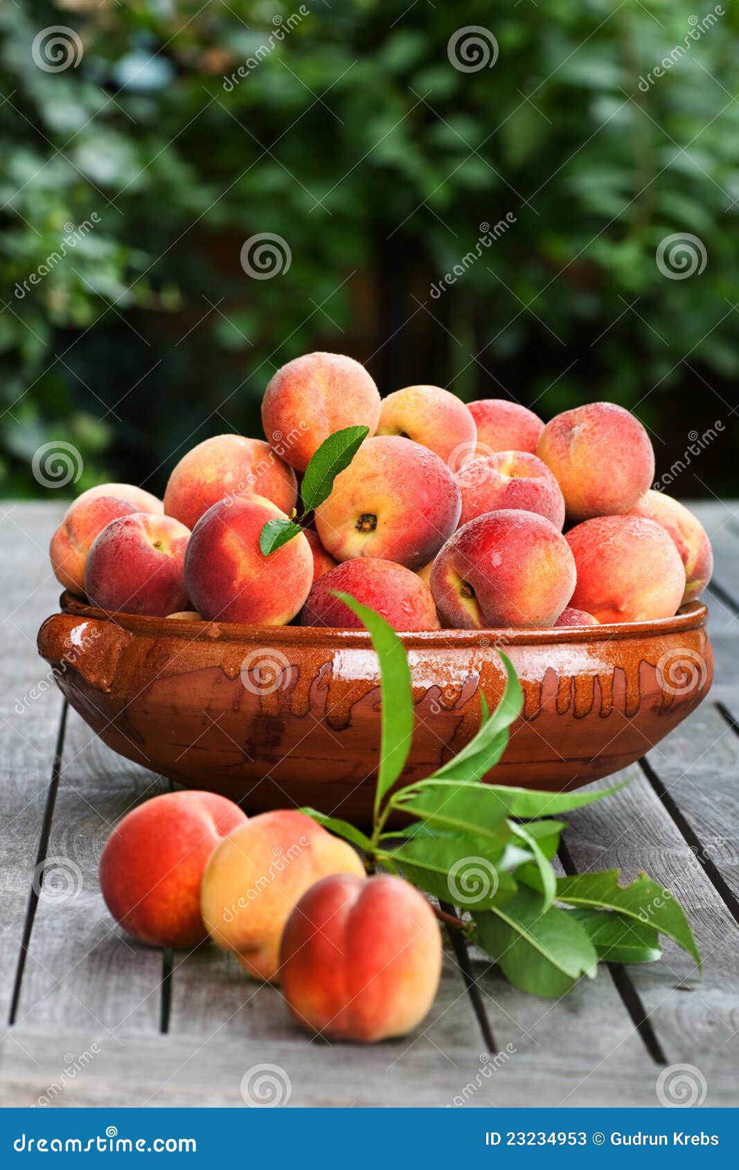 Fresh peaches in a bowl stock image. Image of ripe, orange 23234953