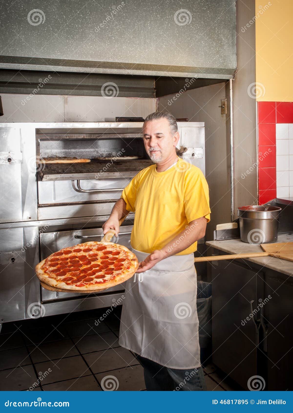 Fresh Pepperoni Pizza from the Oven Stock Image Image of fattening