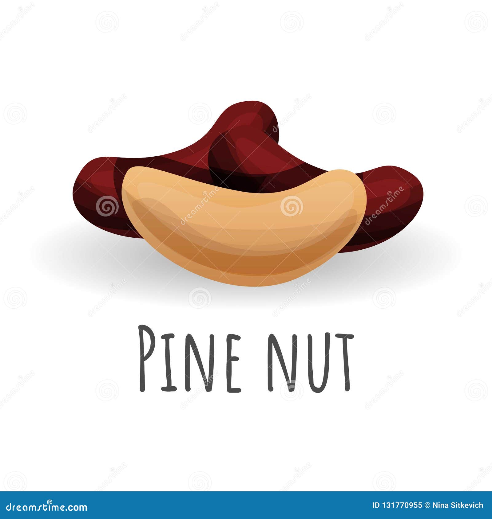 Fresh Pine Nut Icon, Cartoon Style Stock Vector Illustration of