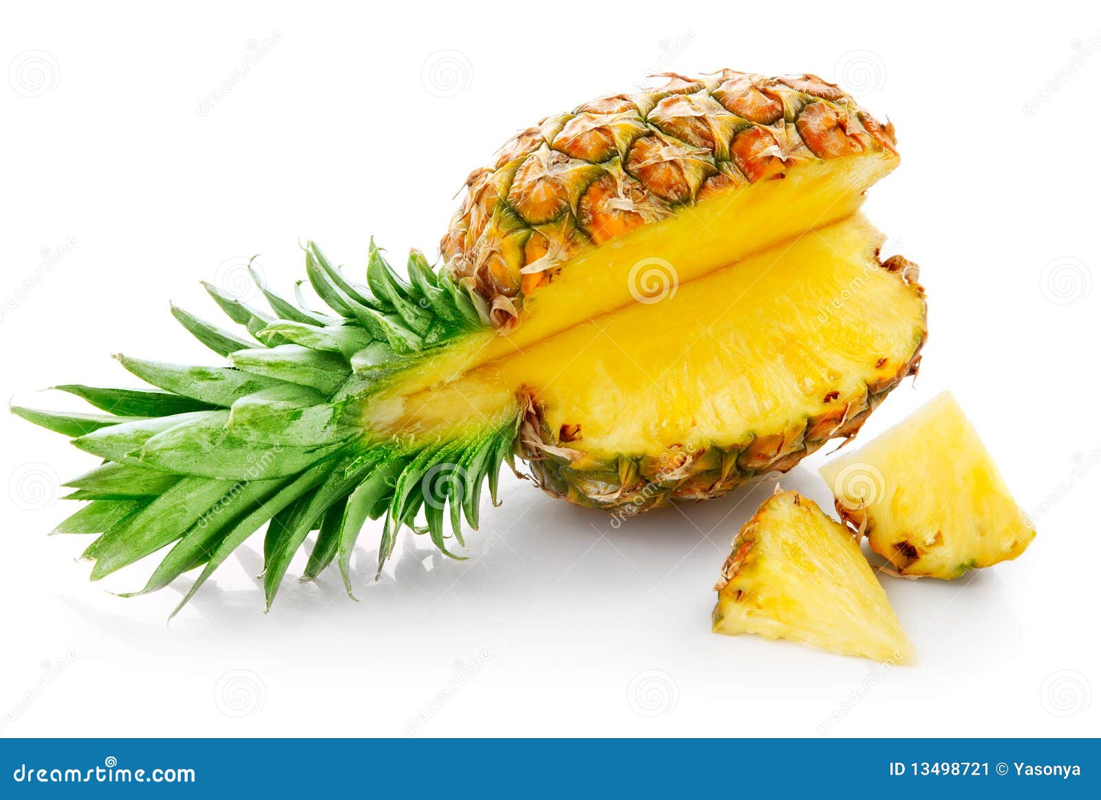 Fresh pineapple with cut stock image. Image of isolated 13498721