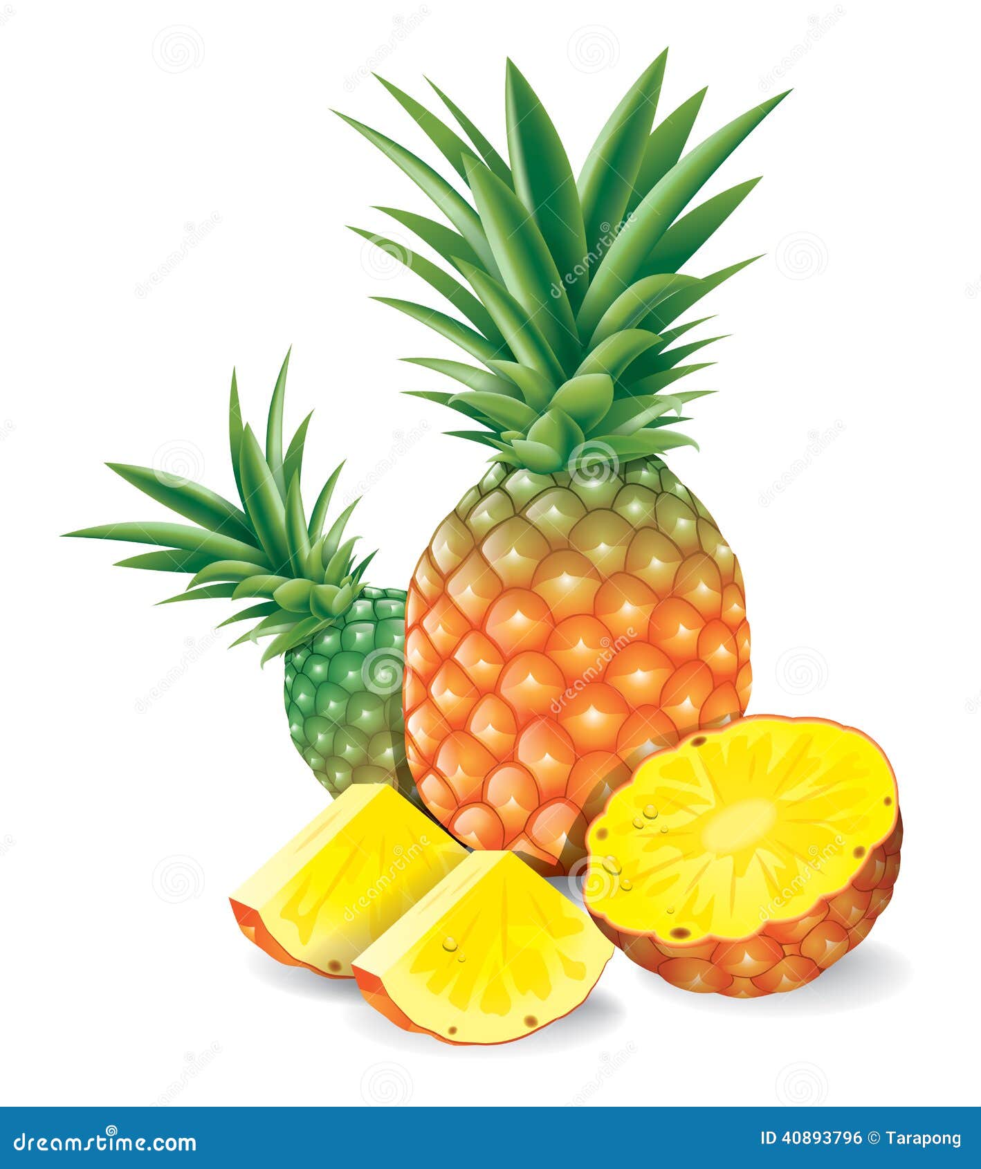 fresh pineapple with slices  .