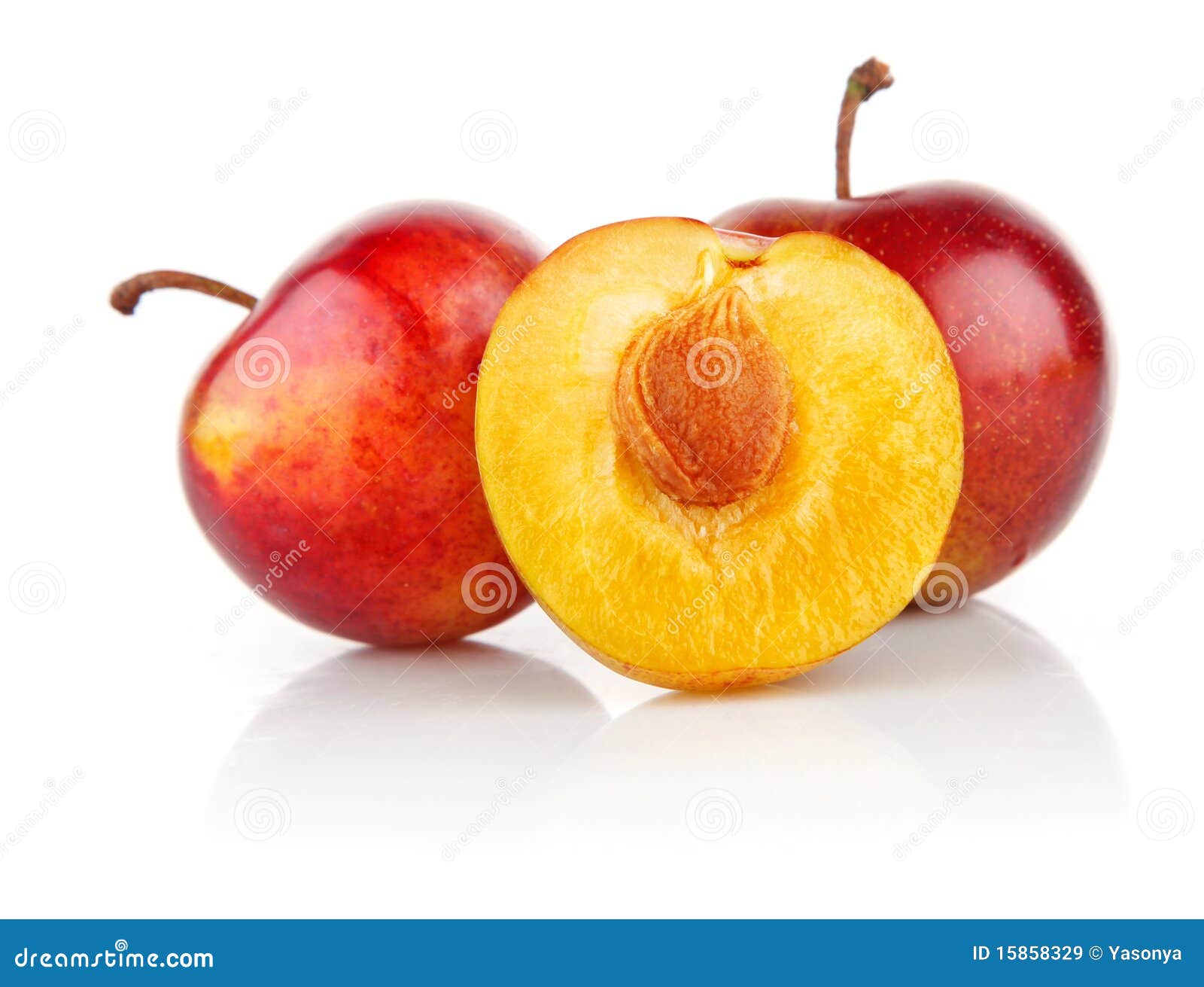 Fresh plum fruits with cut stock image. Image of healthy 15858329